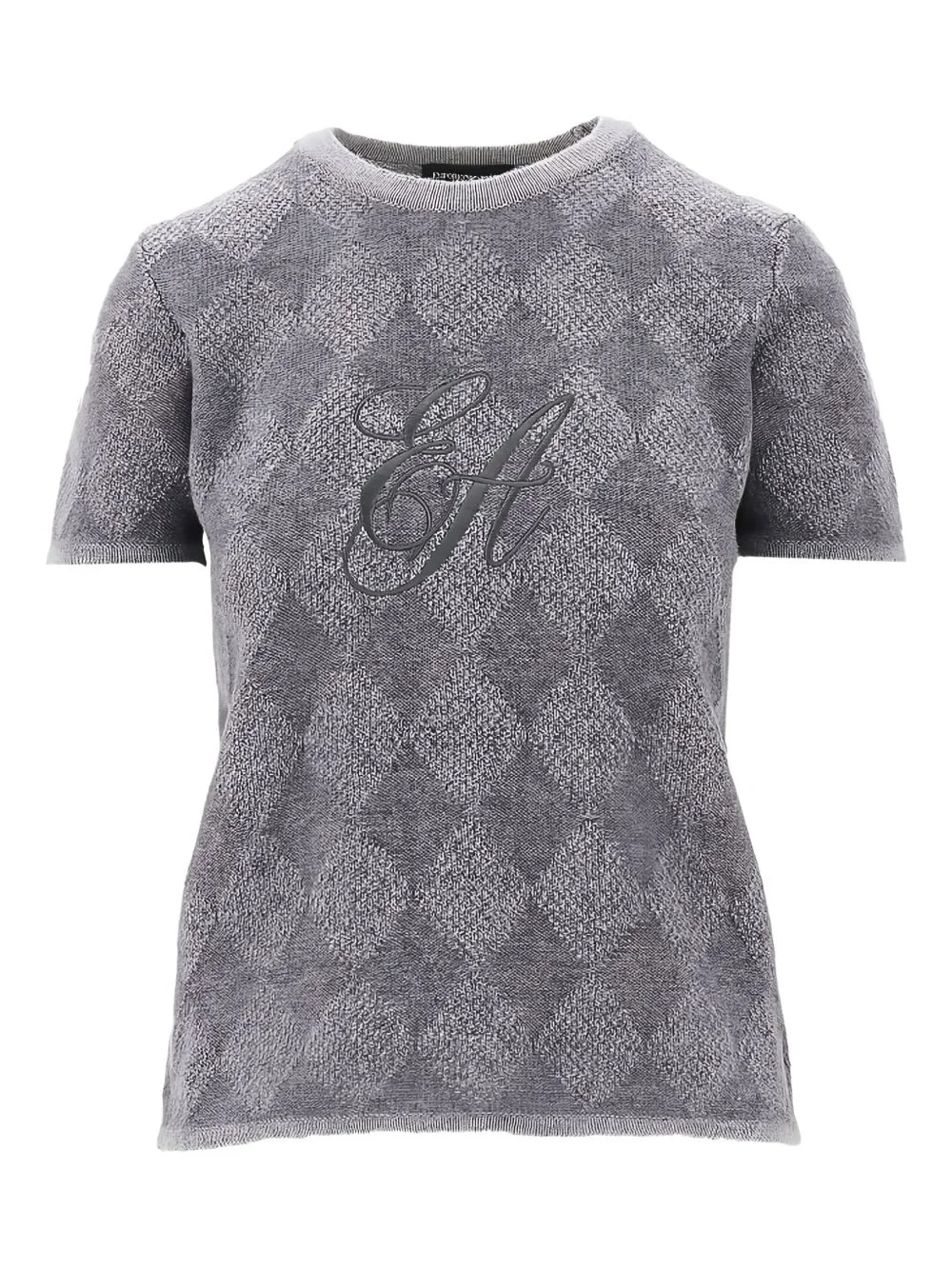 argyle-patterned T-shirt - 1