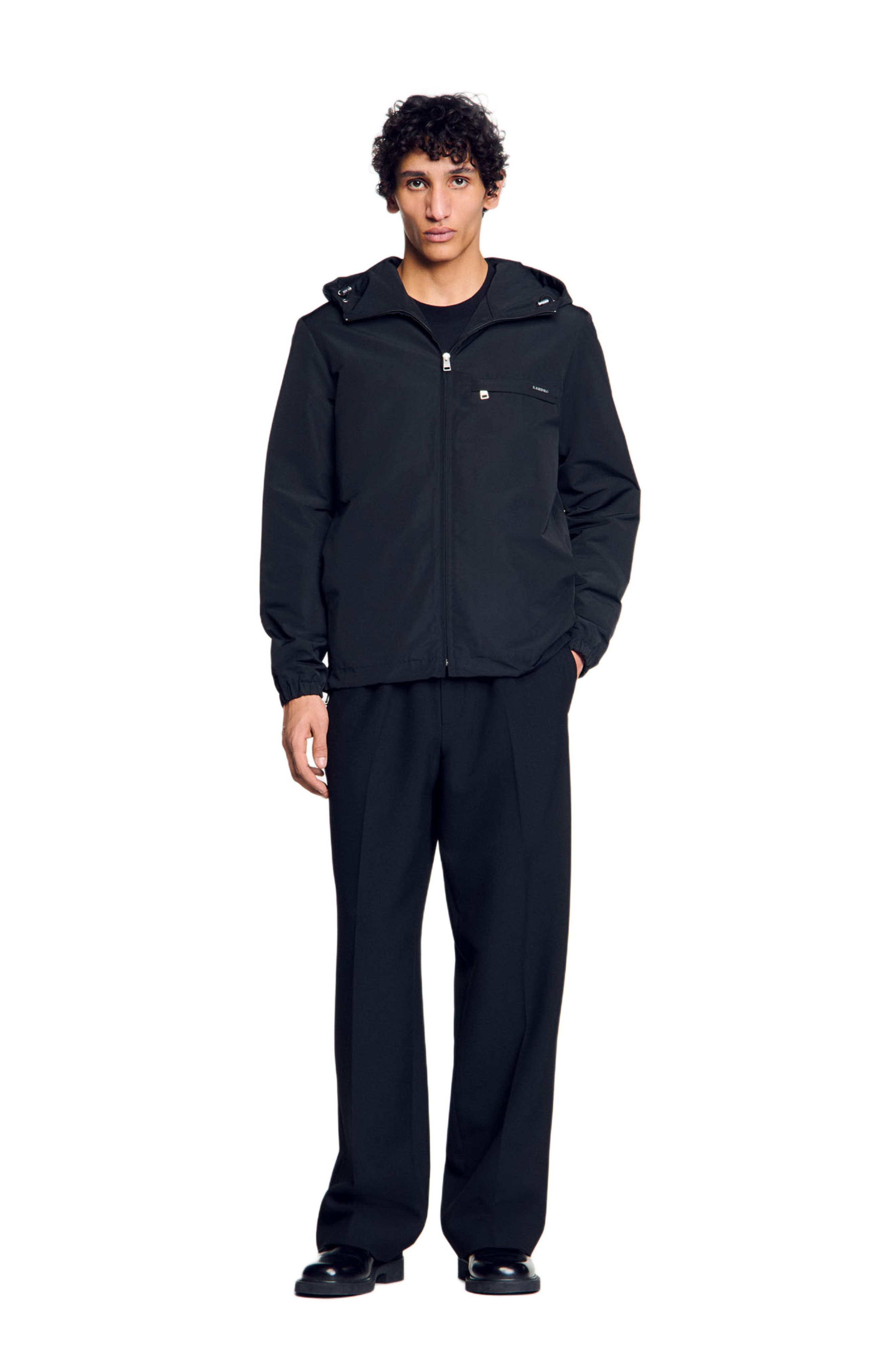 SANDRO Nylon windbreaker in Black at Nordstrom - 6