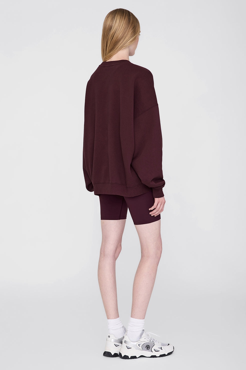 Miles Oversized Sweatshirt Letterman - Dark Burgundy - 3