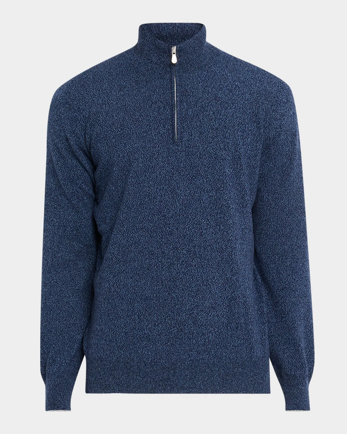 Men's Cashmere Mouline Quarter-Zip Sweater - 1