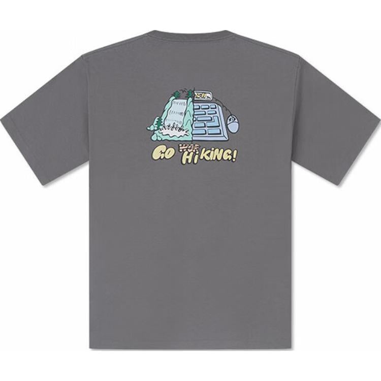 Converse Summer Outdoor Graphic T-Shirt 'Grey' 10027229-A03 - 2