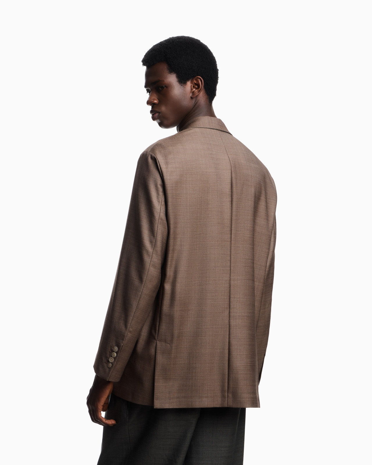 BASKETWEAVE-EFFECT SUPER 130’S VIRGIN-WOOL CANVAS BLAZER - 3
