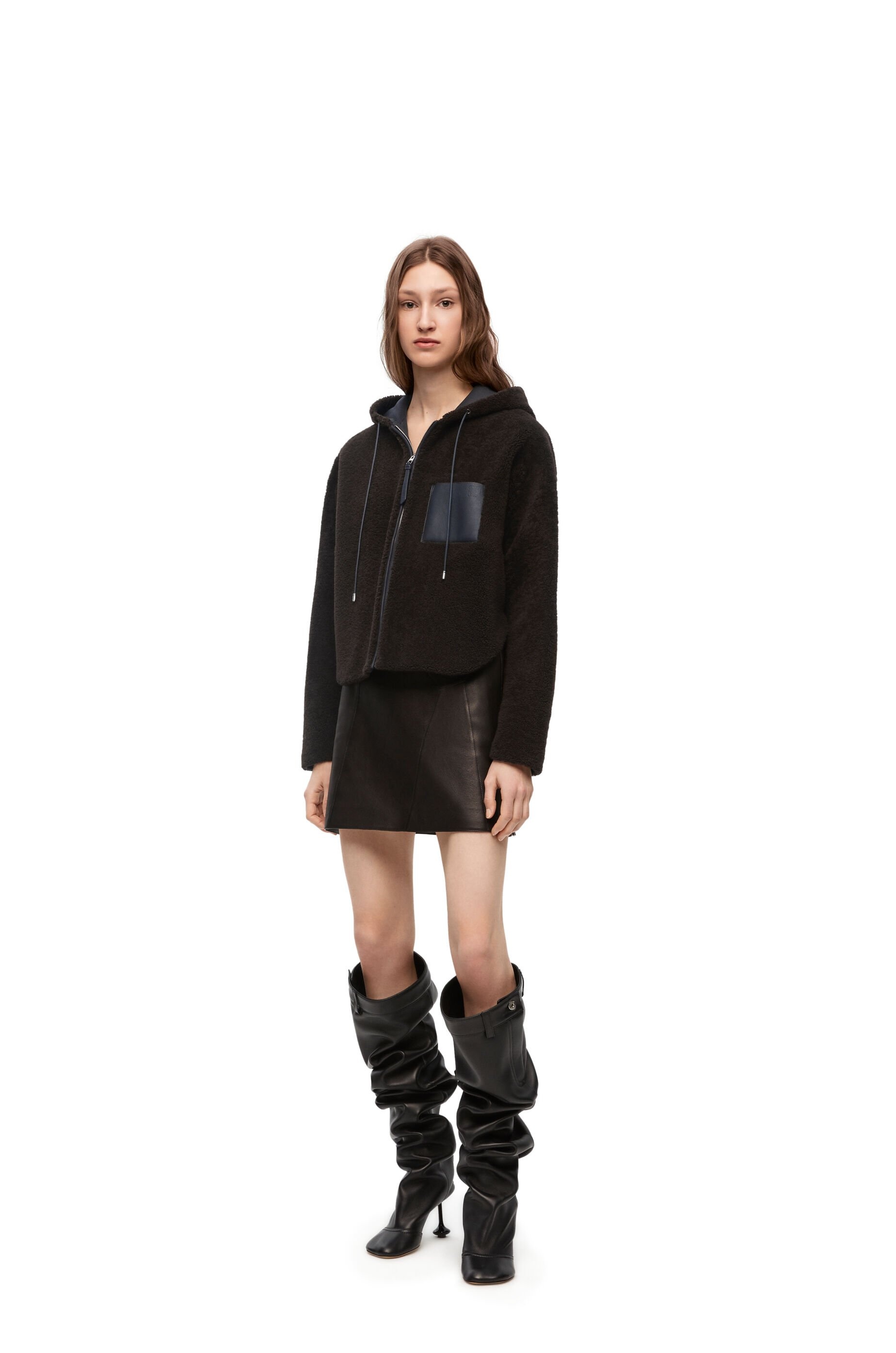 Hooded jacket in shearling - 2