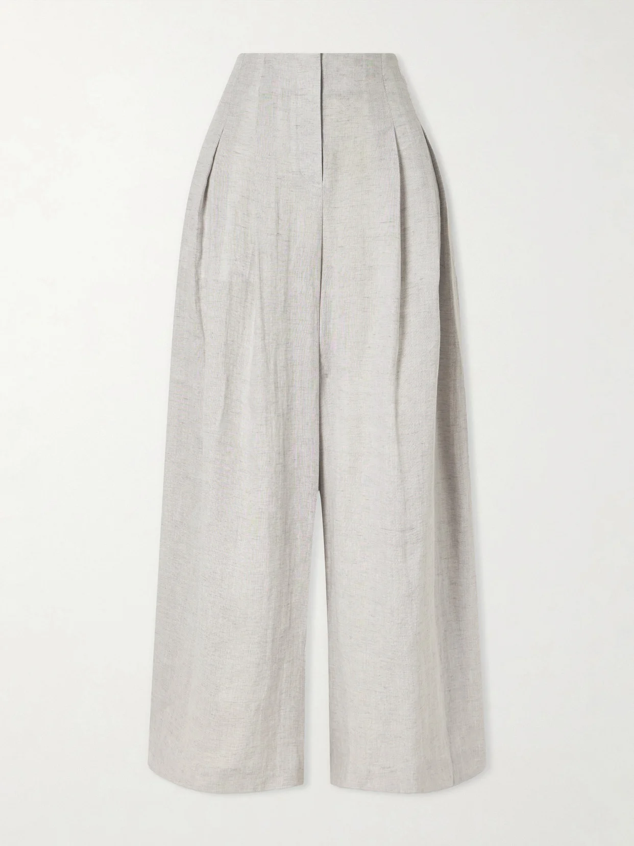 Drew Pleated Wide-leg Hemp Pants - 1