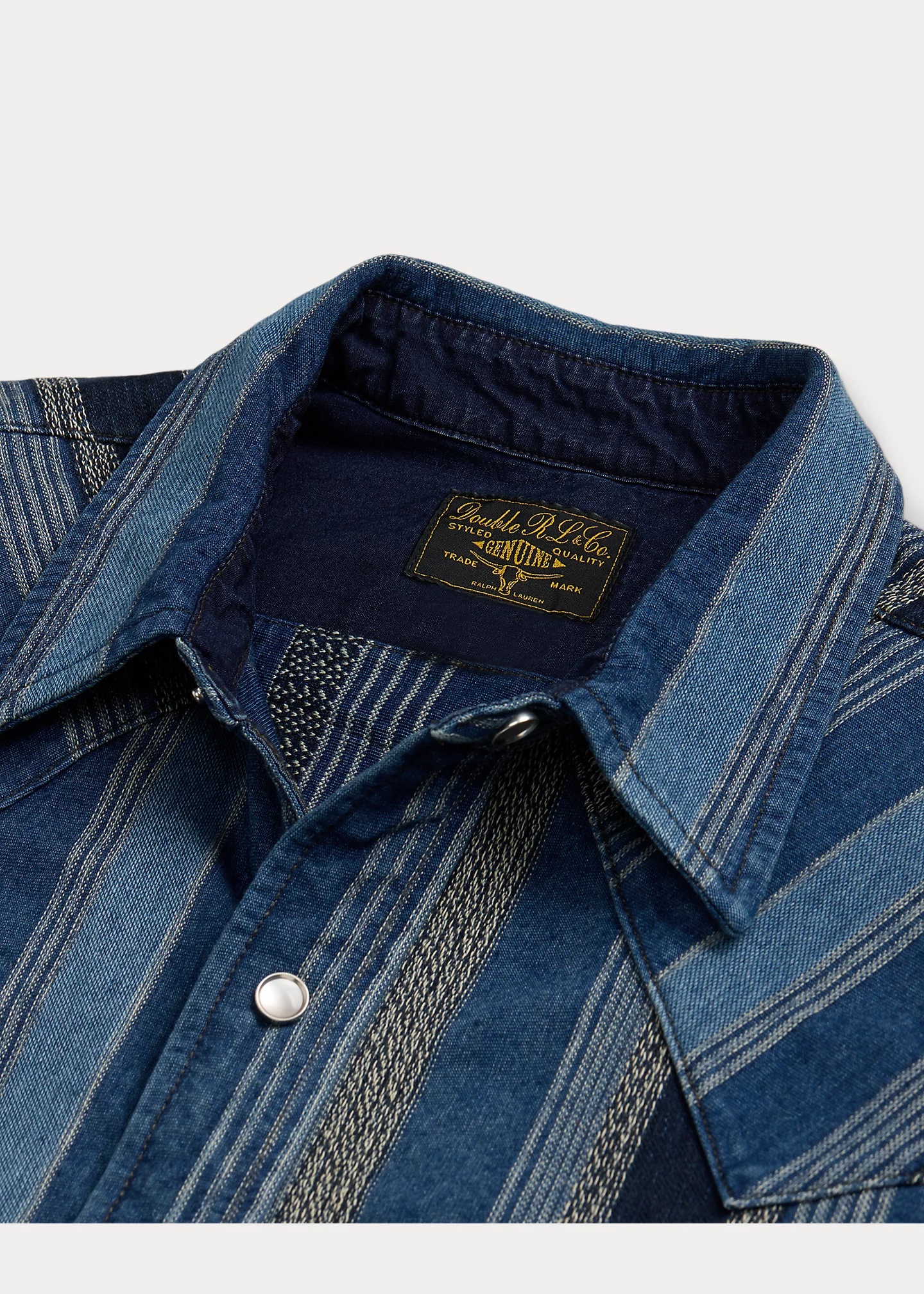 Slim Fit Indigo Striped Western Shirt - 6
