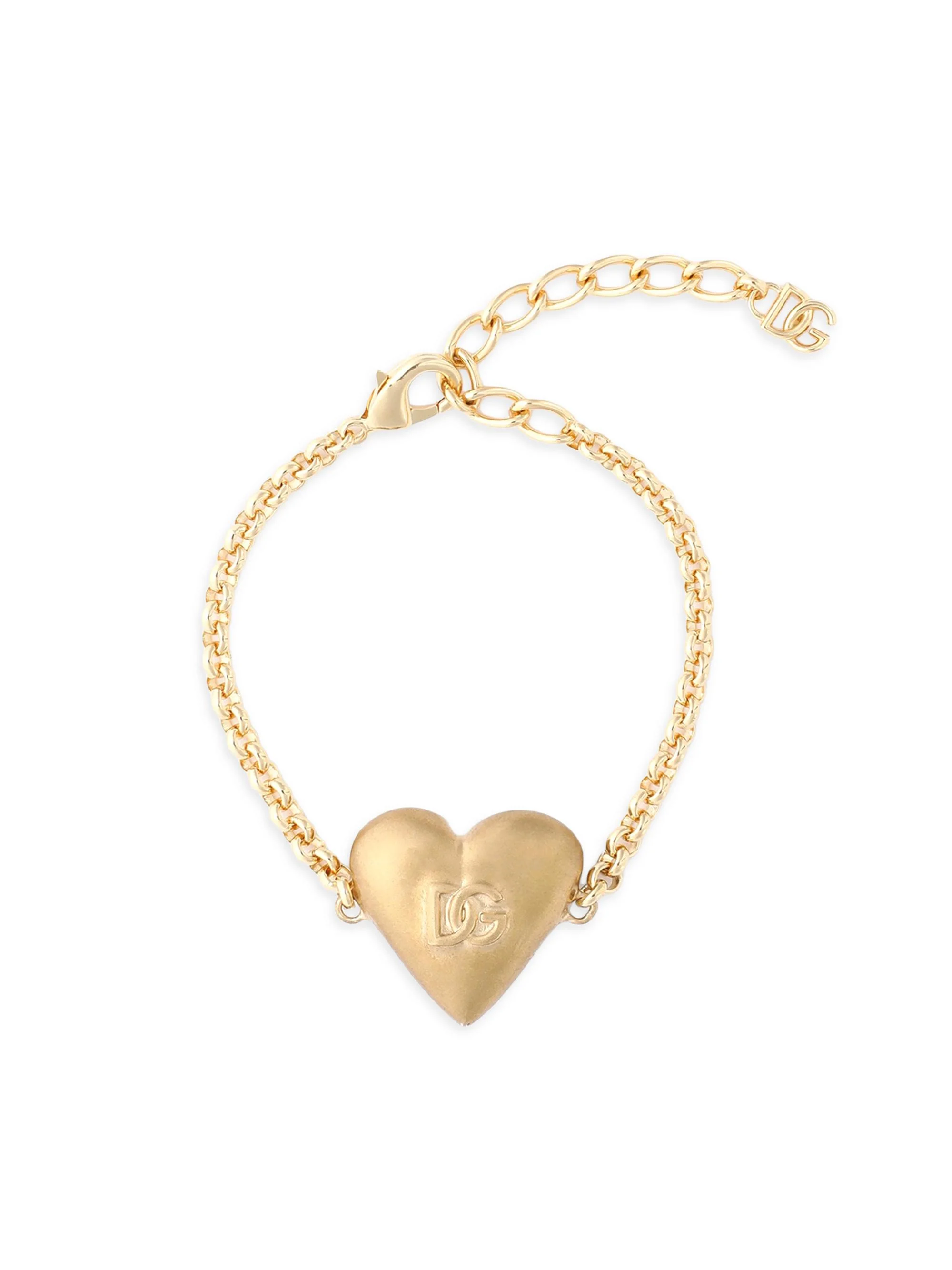 Women's Goldtone Monogram Heart Chain Bracelet/8" - Gold - 1