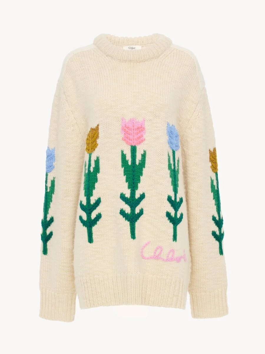 OVERSIZED LOGO SWEATER IN A WOOL KNIT - 1