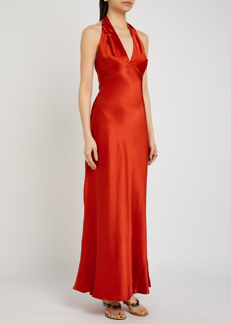 Reformation Reformation Daniela Halterneck Silk Dress outlook