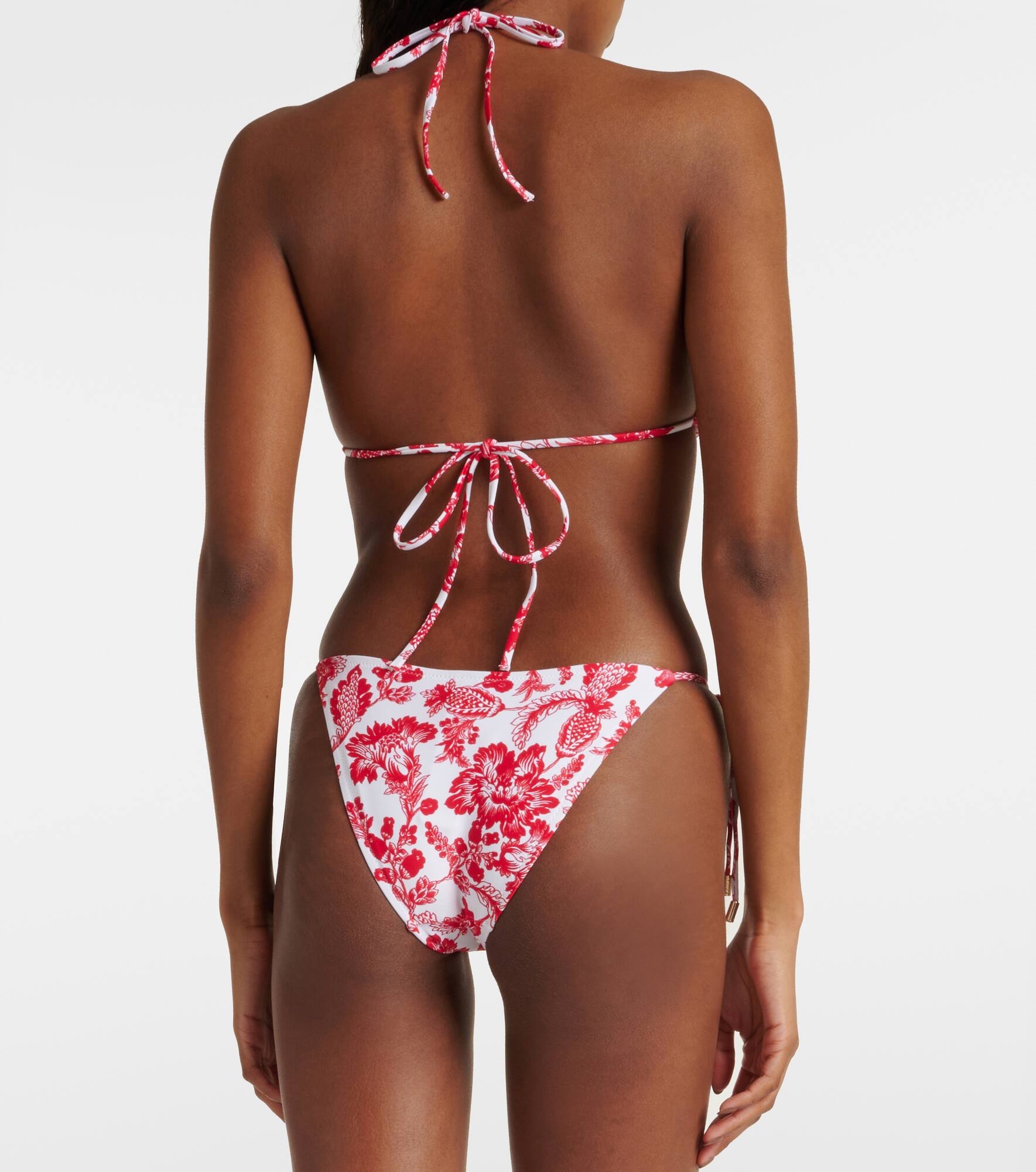 Miami ring-detail floral bikini top - 3