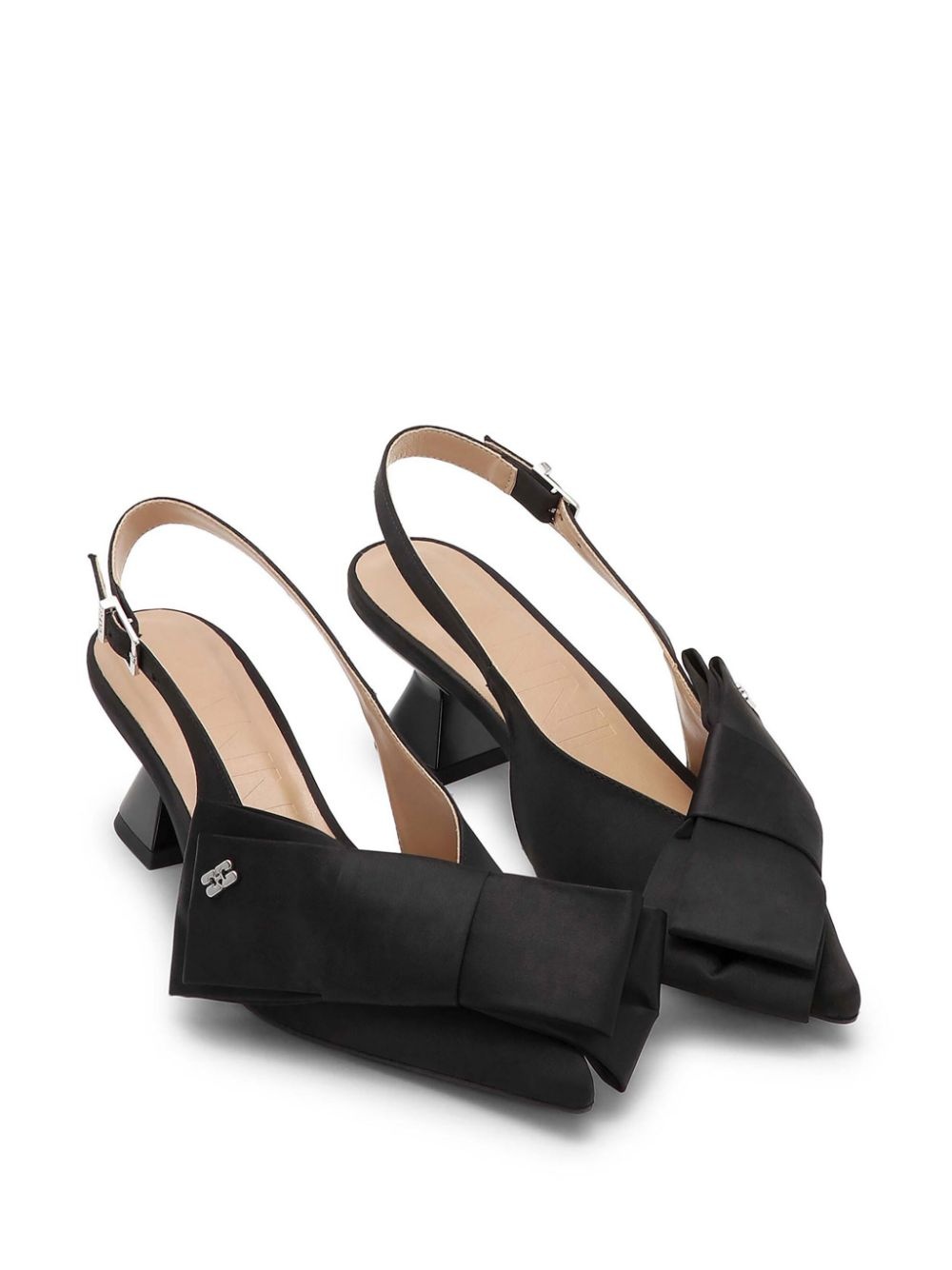 big bow satin pumps - 2