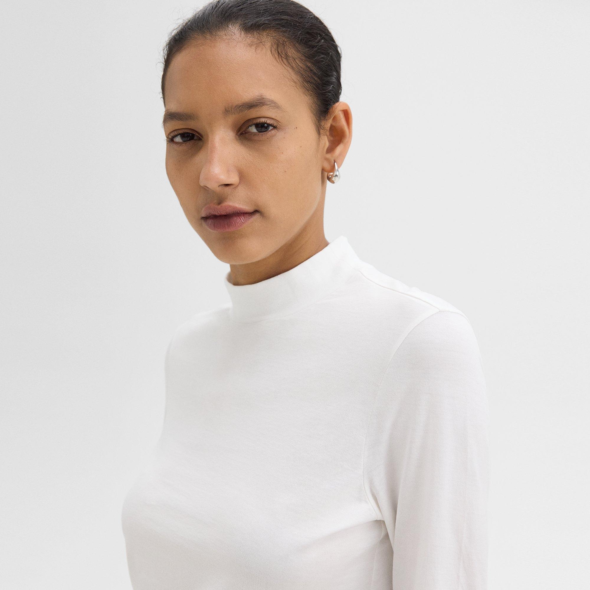 Tiny Mock Neck Tee in Organic Cotton - 5
