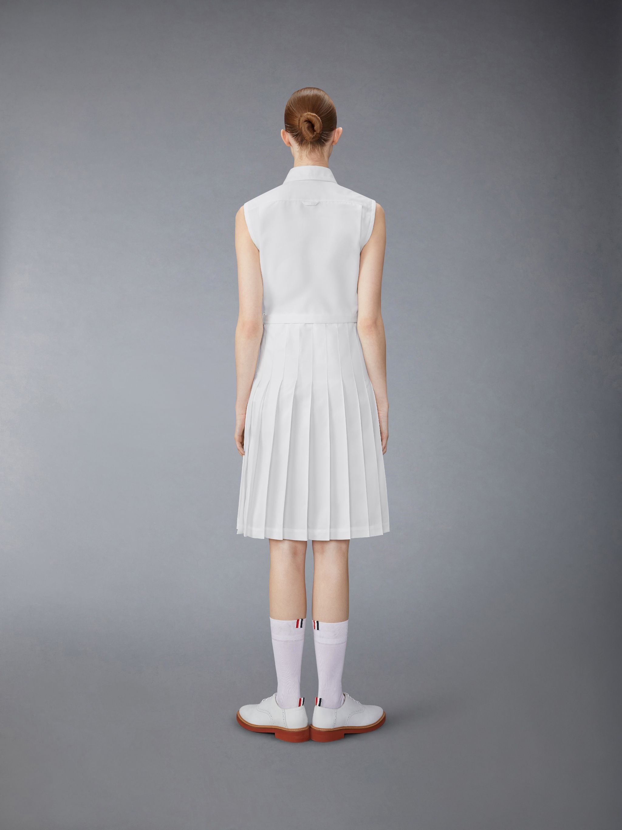 belted pleated shirtdress - 3