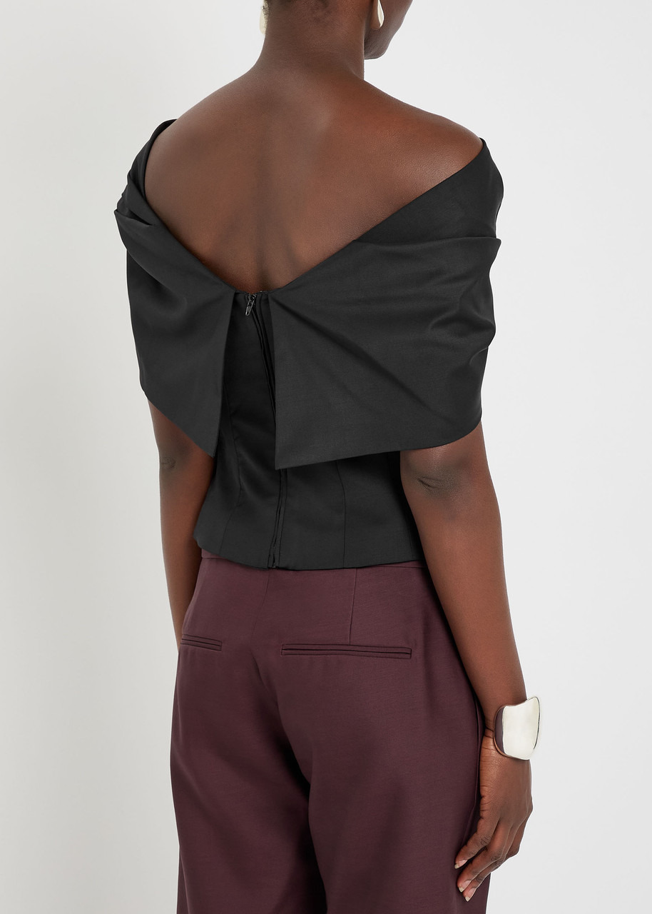 Tove Orrla Fold-over Wool-blend top - 3