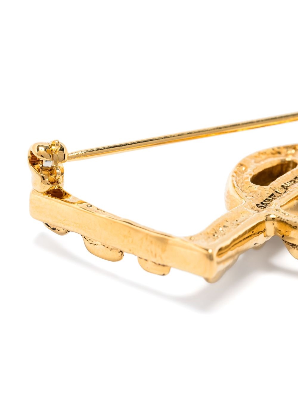monogram crocodile-effectt brooch - 2