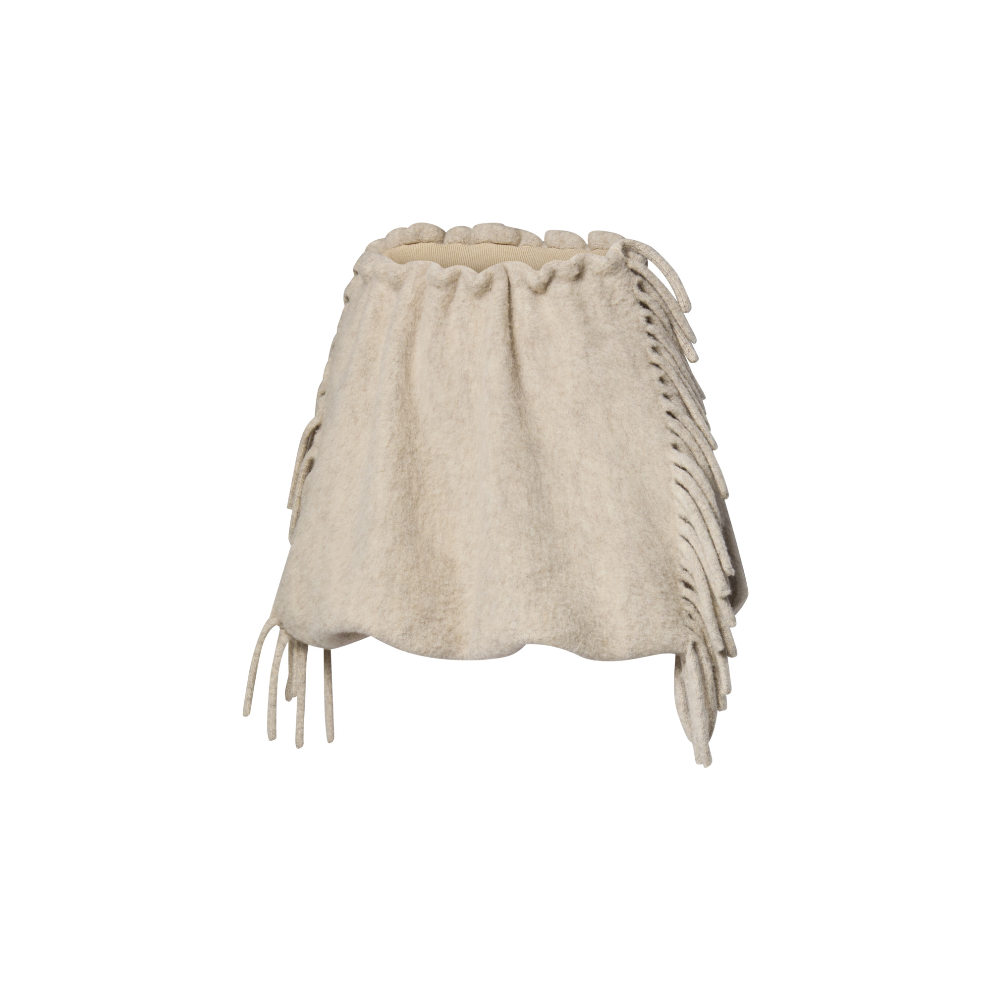 Fringed Brushed Knit Mini Skirt - 2