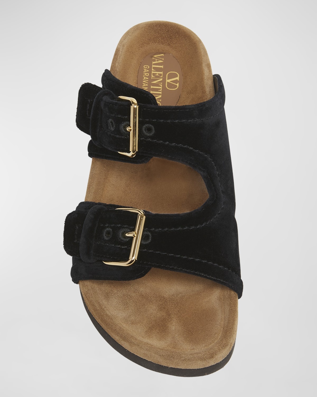 Anywhere Suede Dual-Buckle Slide Sandals - 6