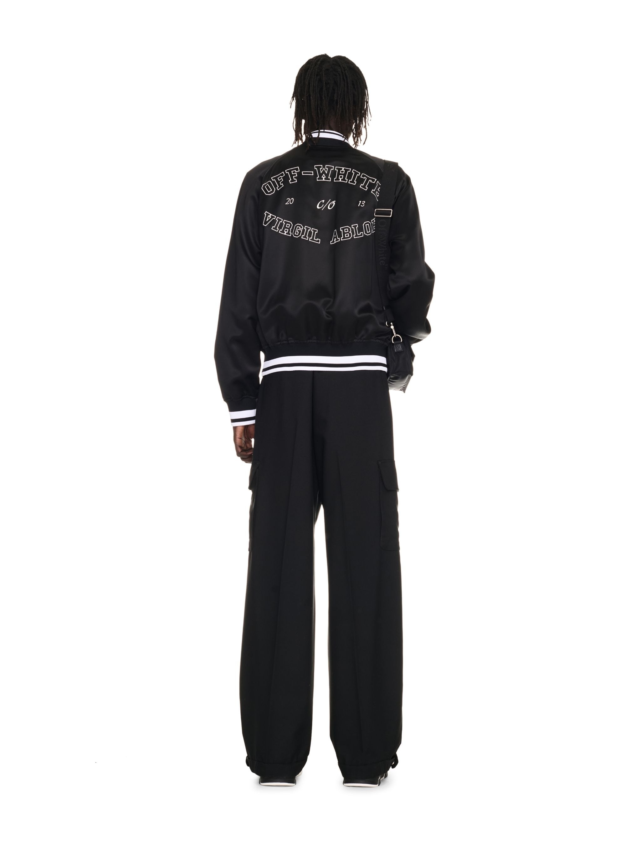 Black College Satin Jacket - 4
