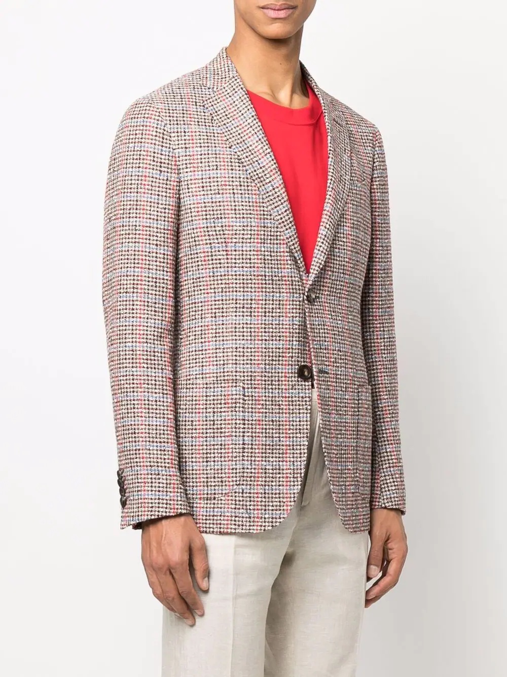 houndstooth single-breasted blazer - 3