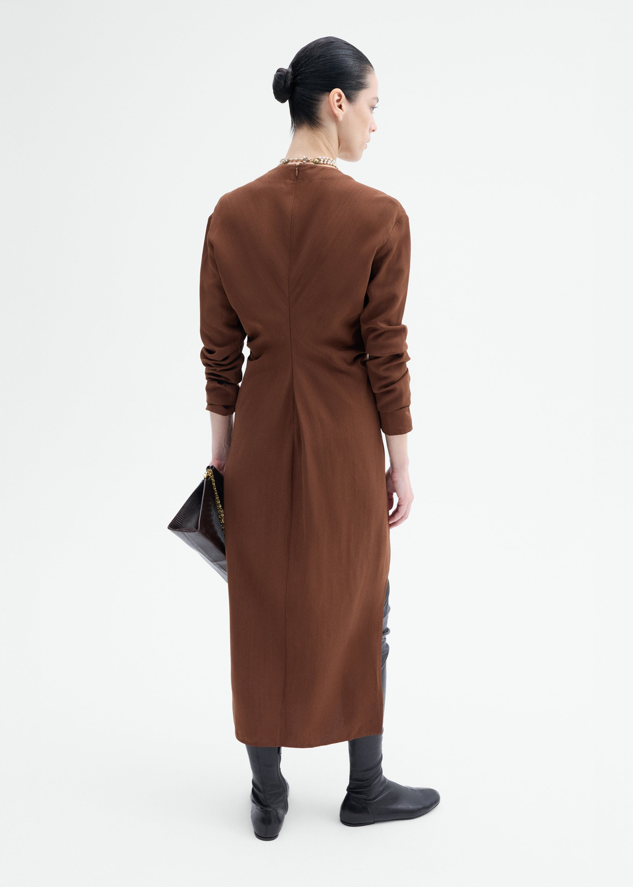 Keyhole Dress in Viscose Wool - 4