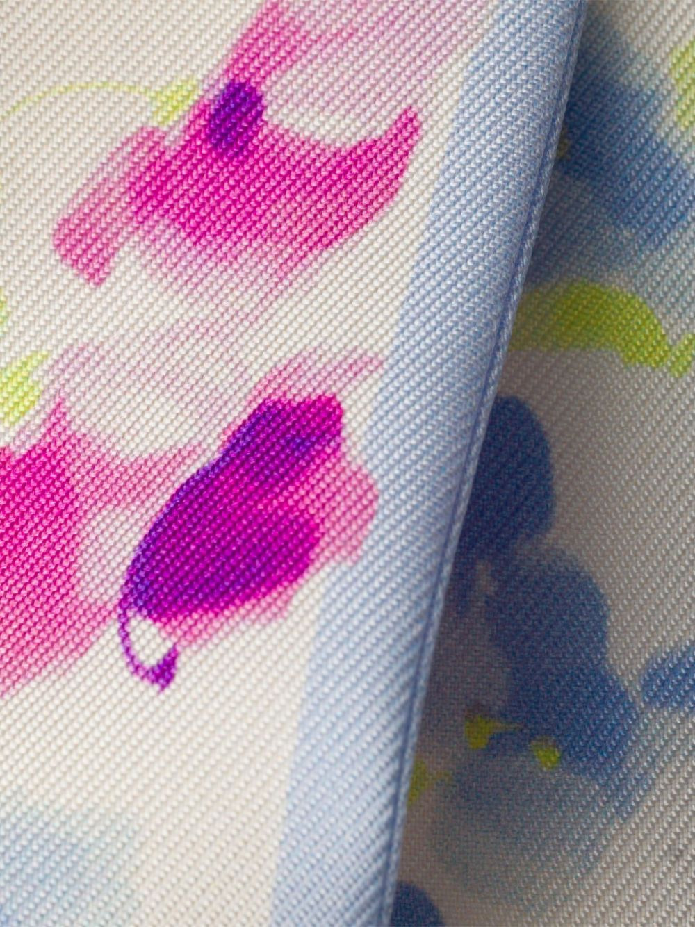 floral-print twill scarf - 2