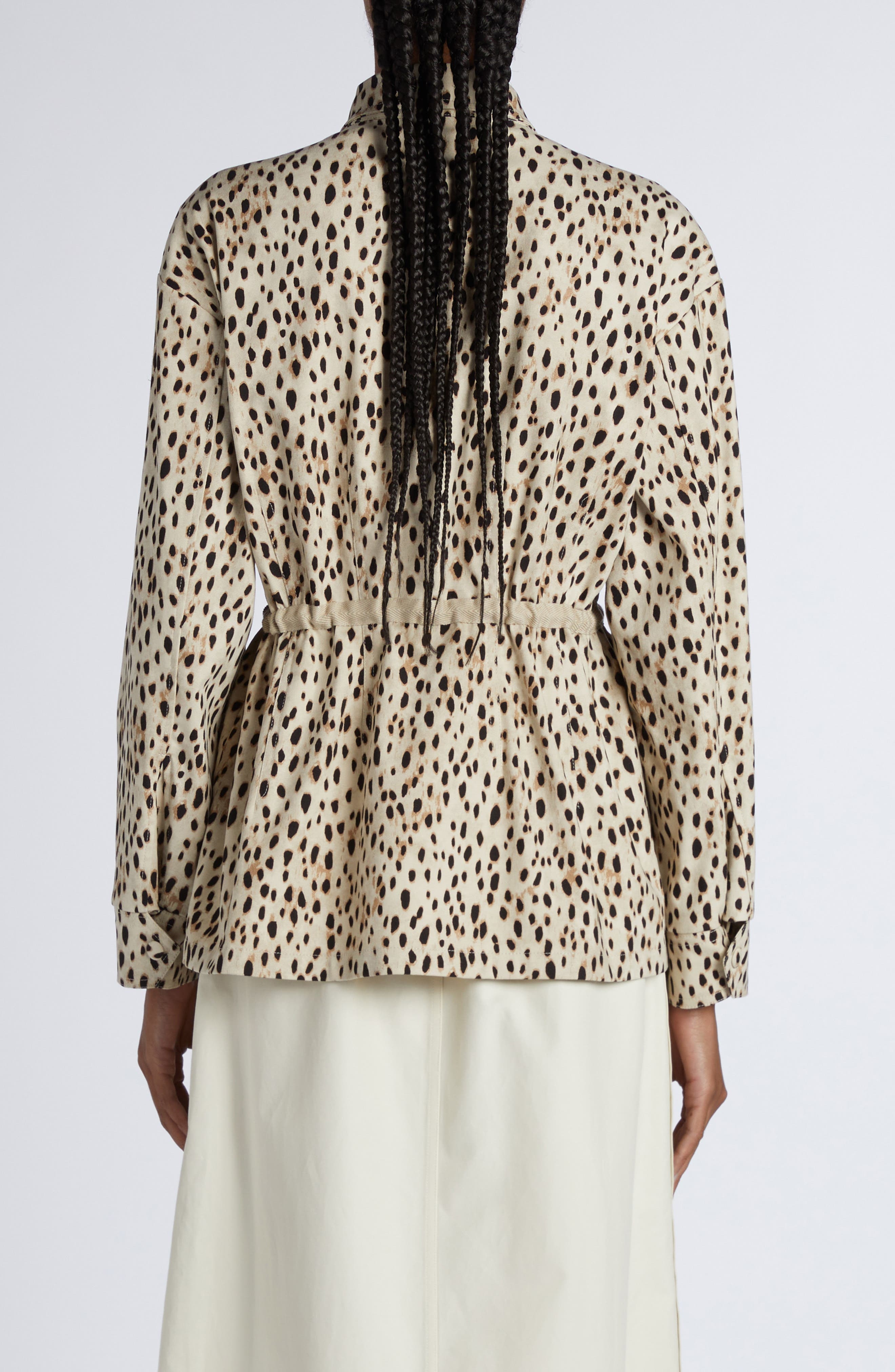 Moncler Saulon Animal Print Jacket in Light Beige Print at Nordstrom - 3