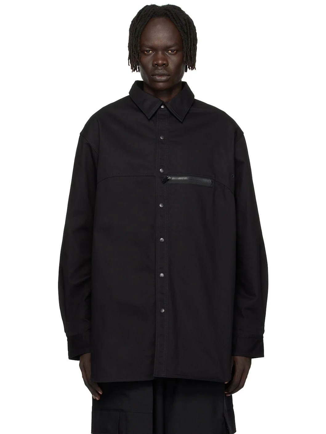 Black UT Twill Overshirt - 1