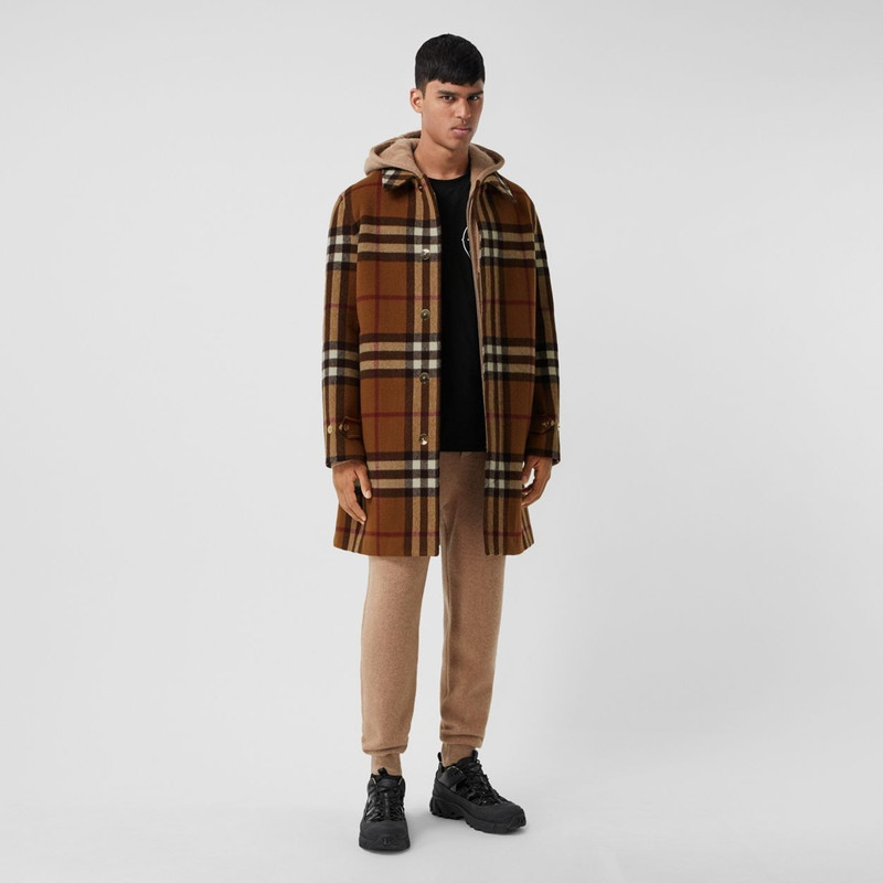 Burberry Double-faced Check Wool Car Coat outlook