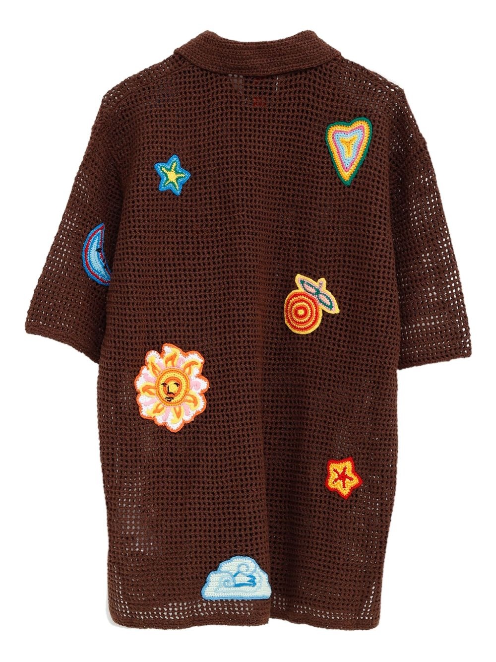 crochet-knit polo shirt - 2