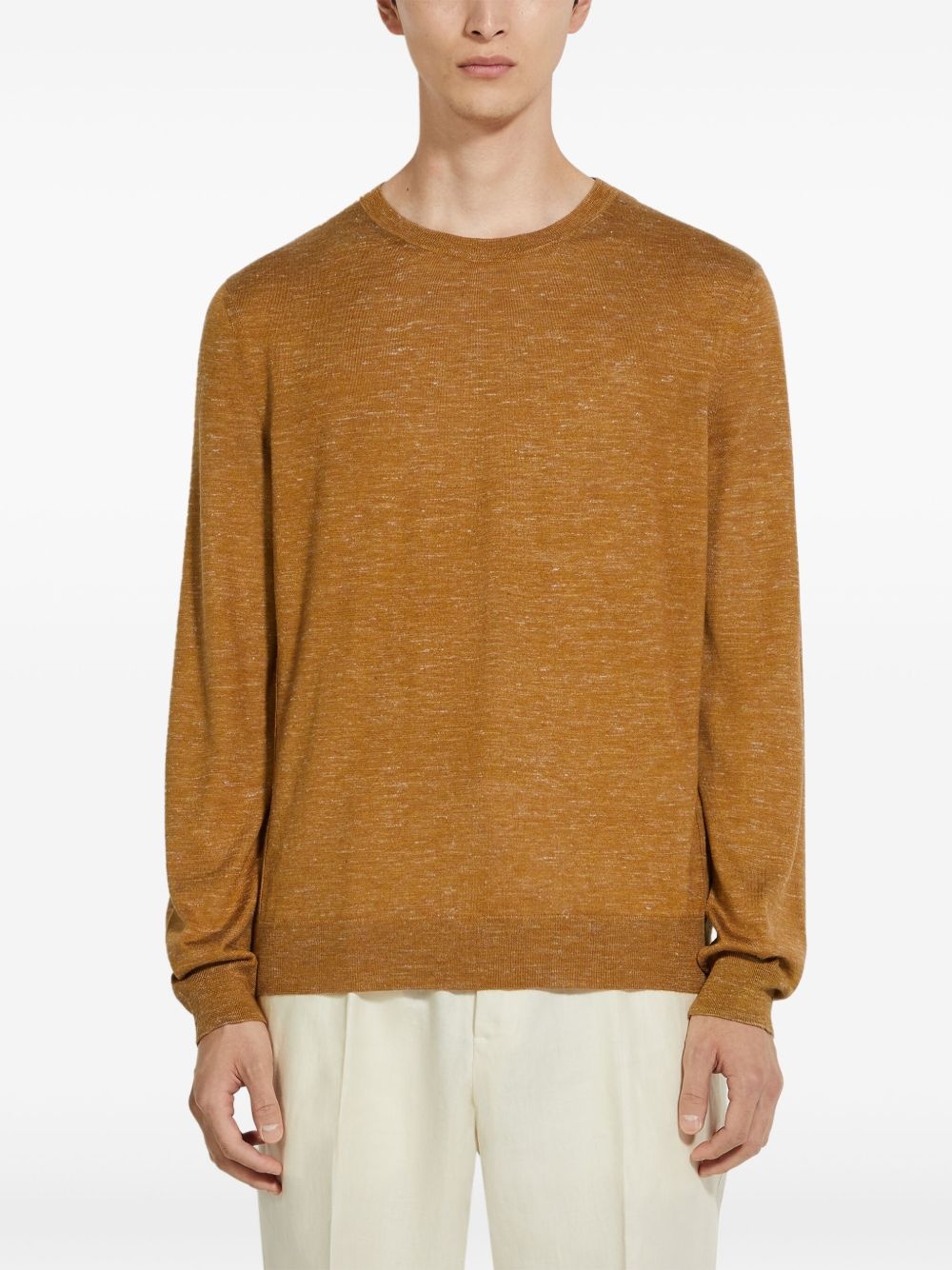 mélange crew-neck sweater - 2