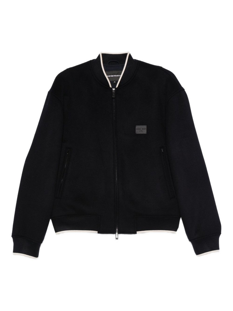 logo-patch bomber jacket 1