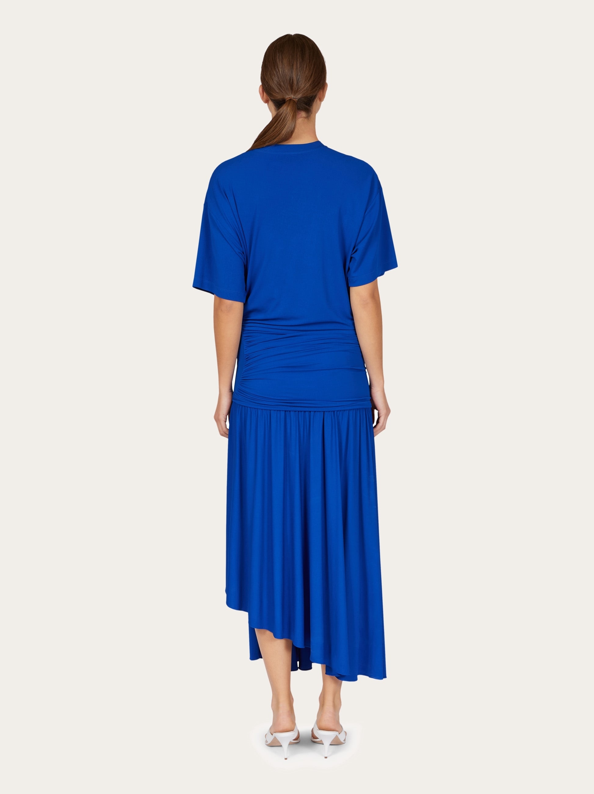 Long T-shirt dress with drape detail - 4