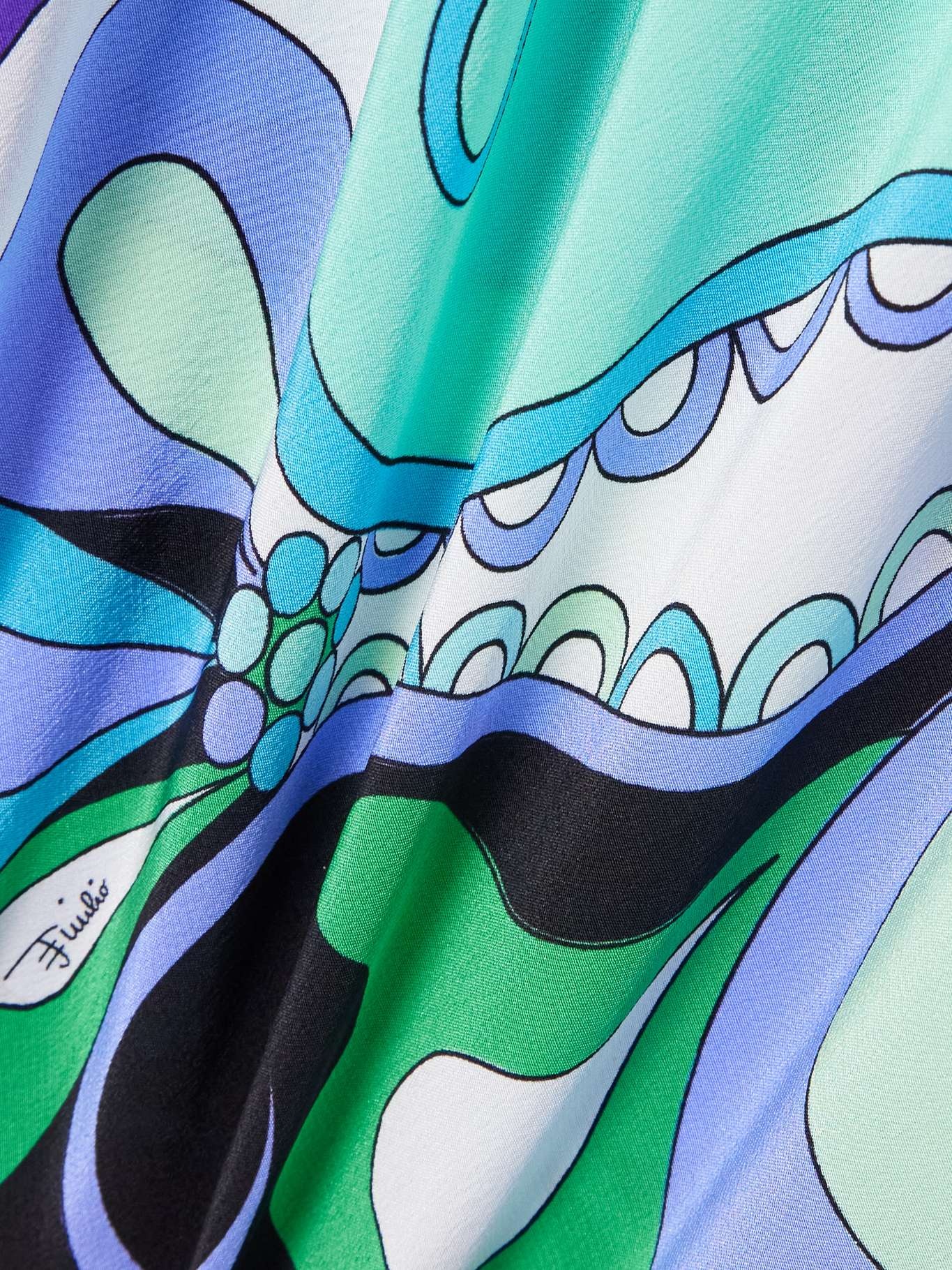 Printed silk crepe de chine maxi dress Blue - 4