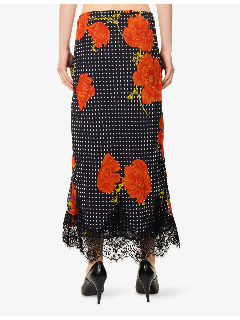 Poppy Lace-Trim Mesh Midi Skirt 4