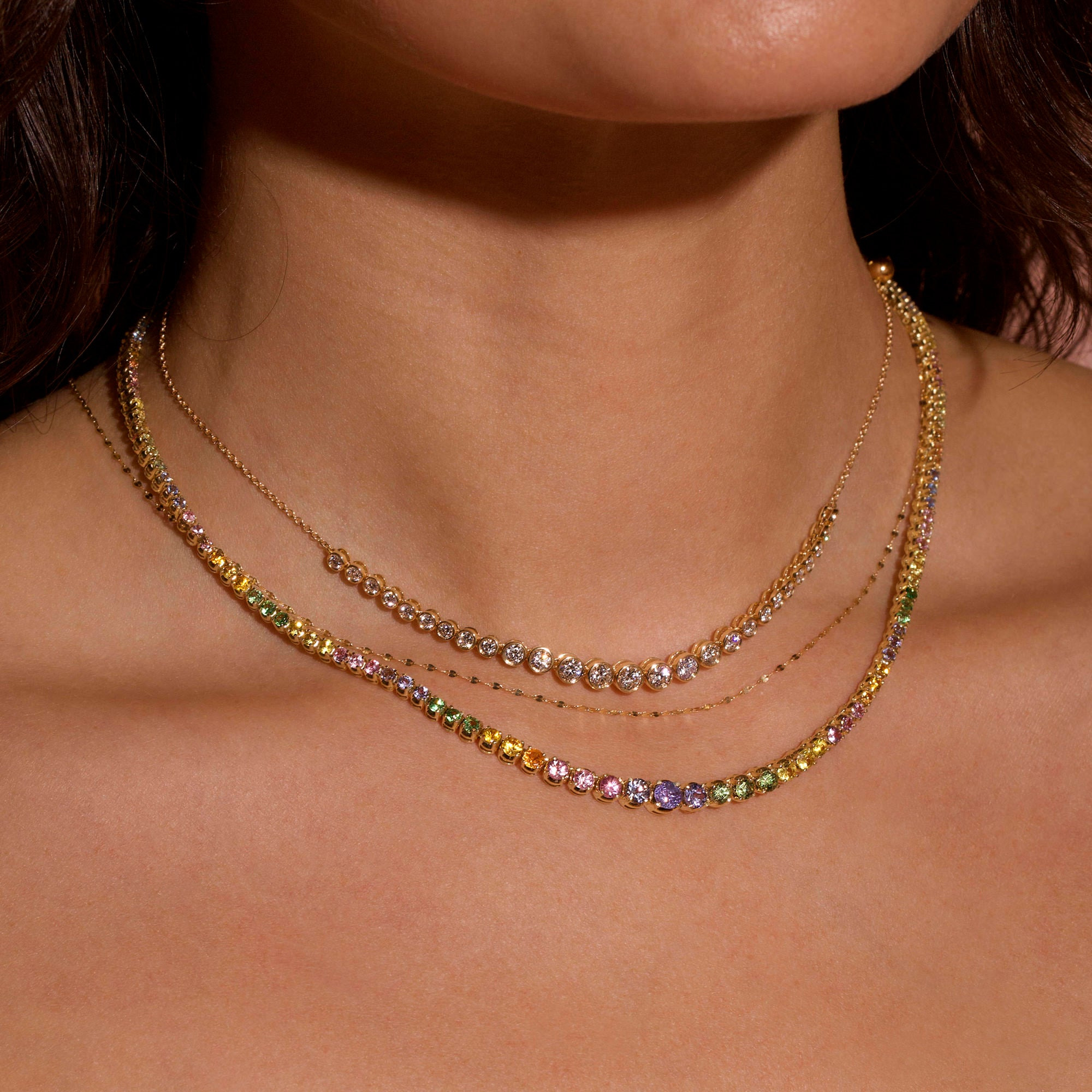 Rainbow Bright Tennis Necklace - 6