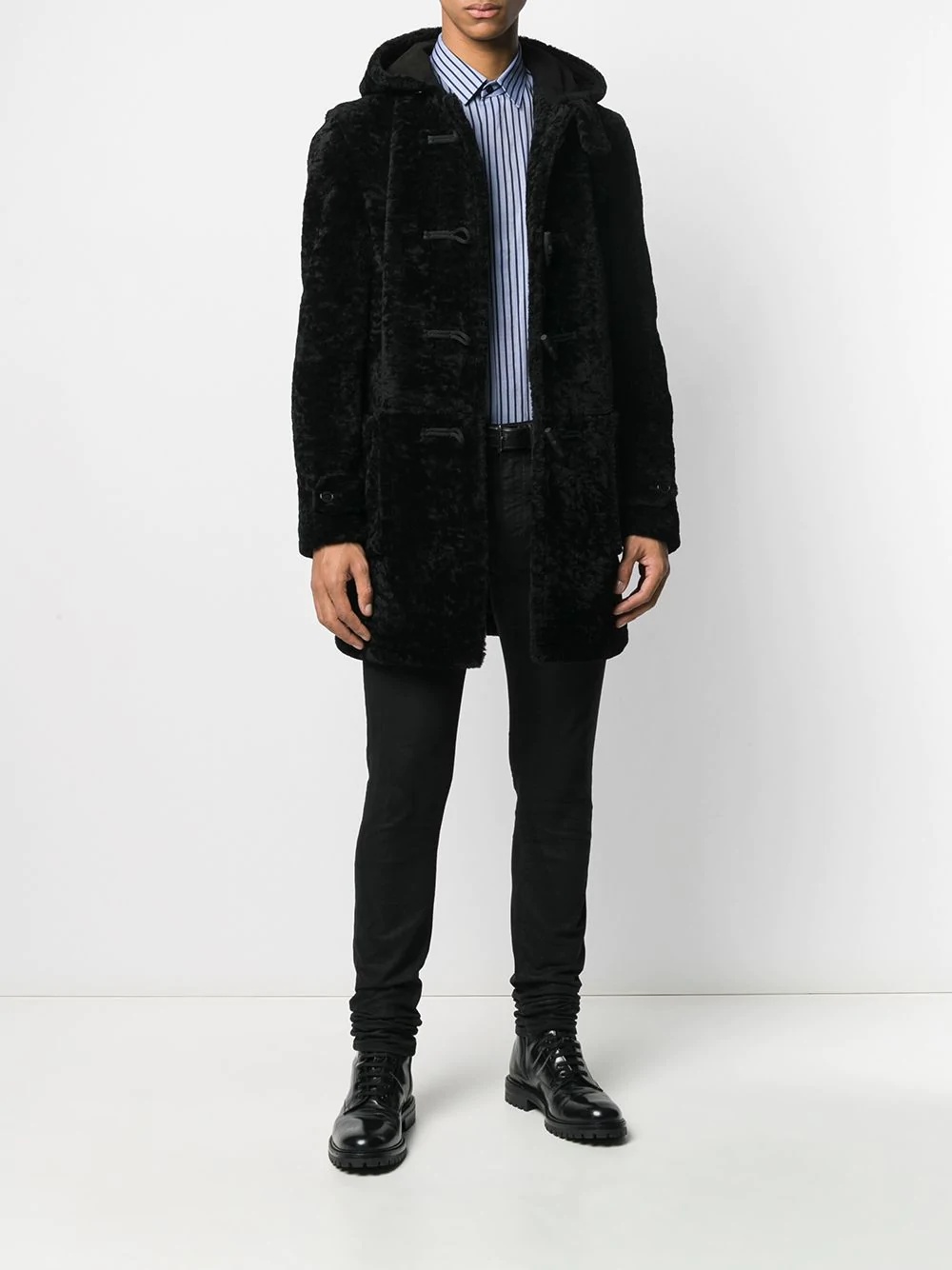 shearling duffle coat - 2