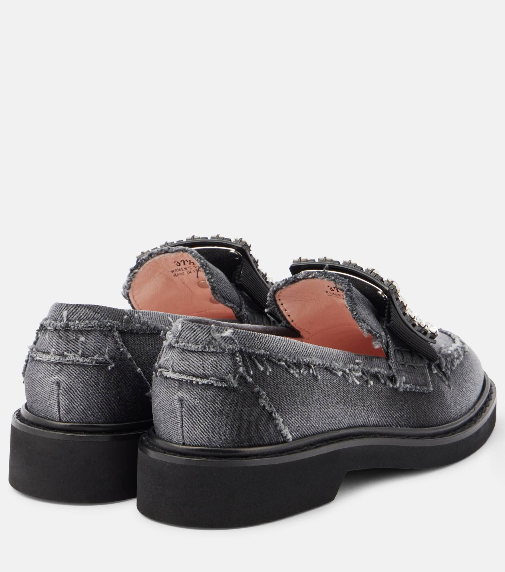 Viv' Ranger embellished denim loafers - 3
