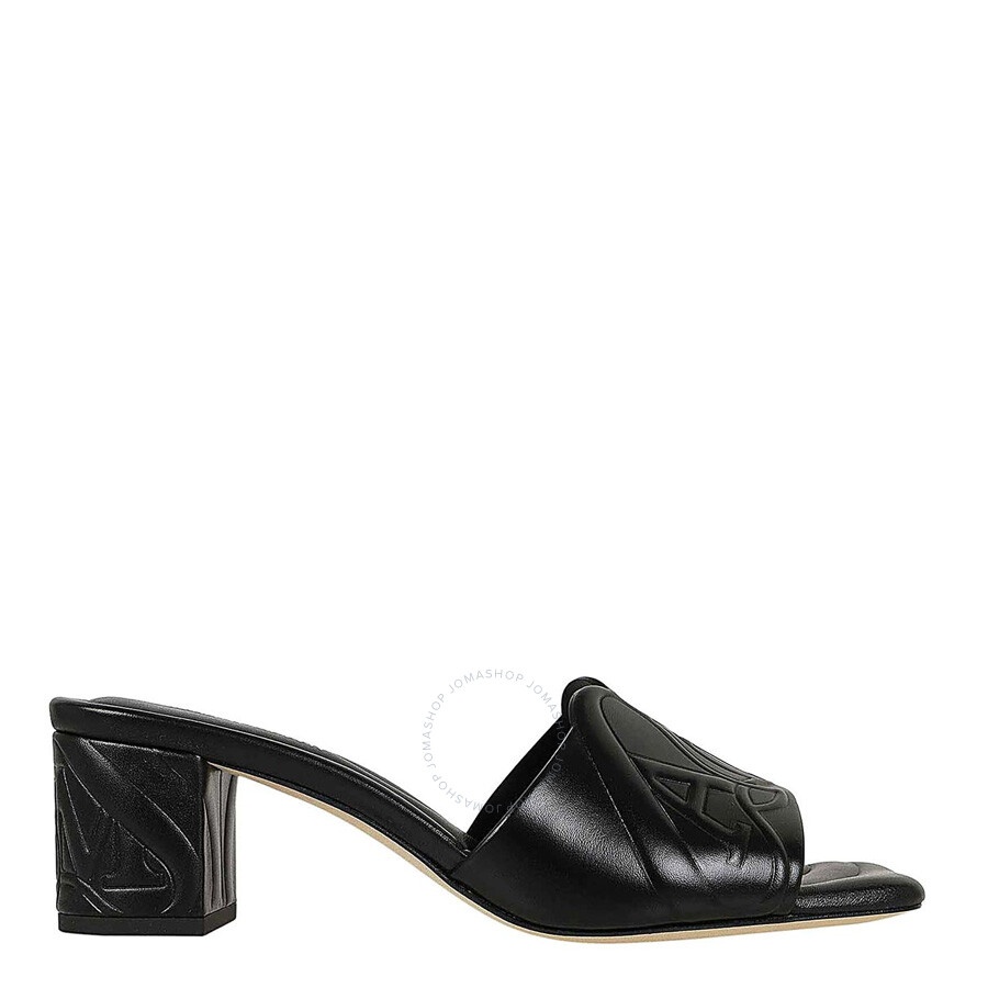 Alexander Mcqueen Seal Embossed Leather Mules - 1