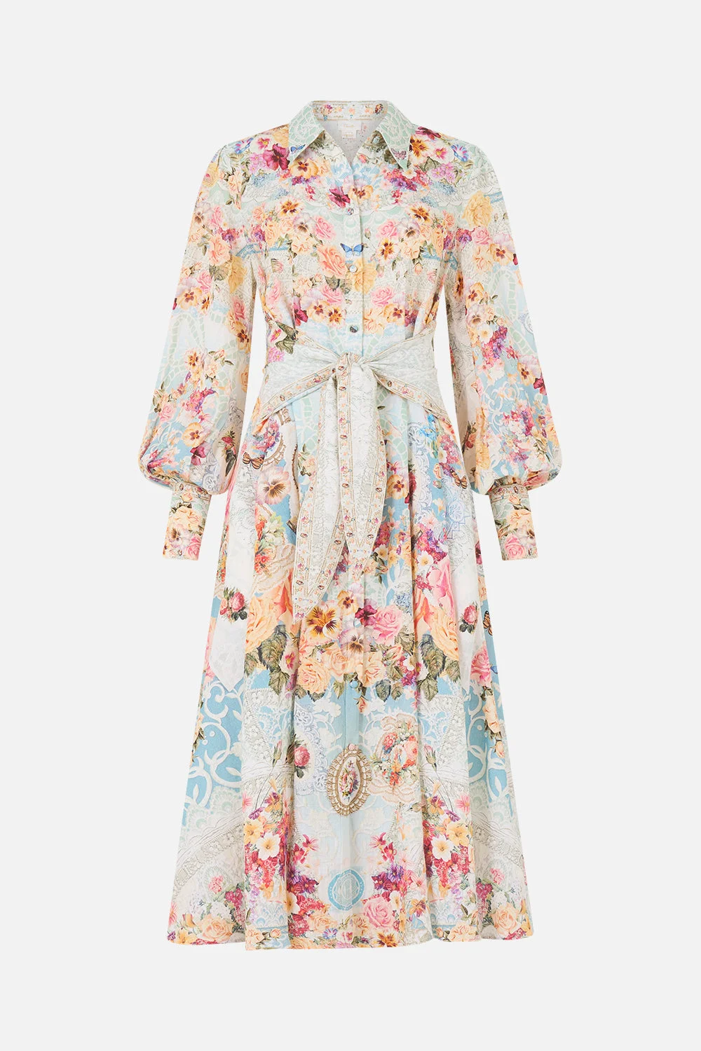 WAIST TIE SHIRT DRESS - 1