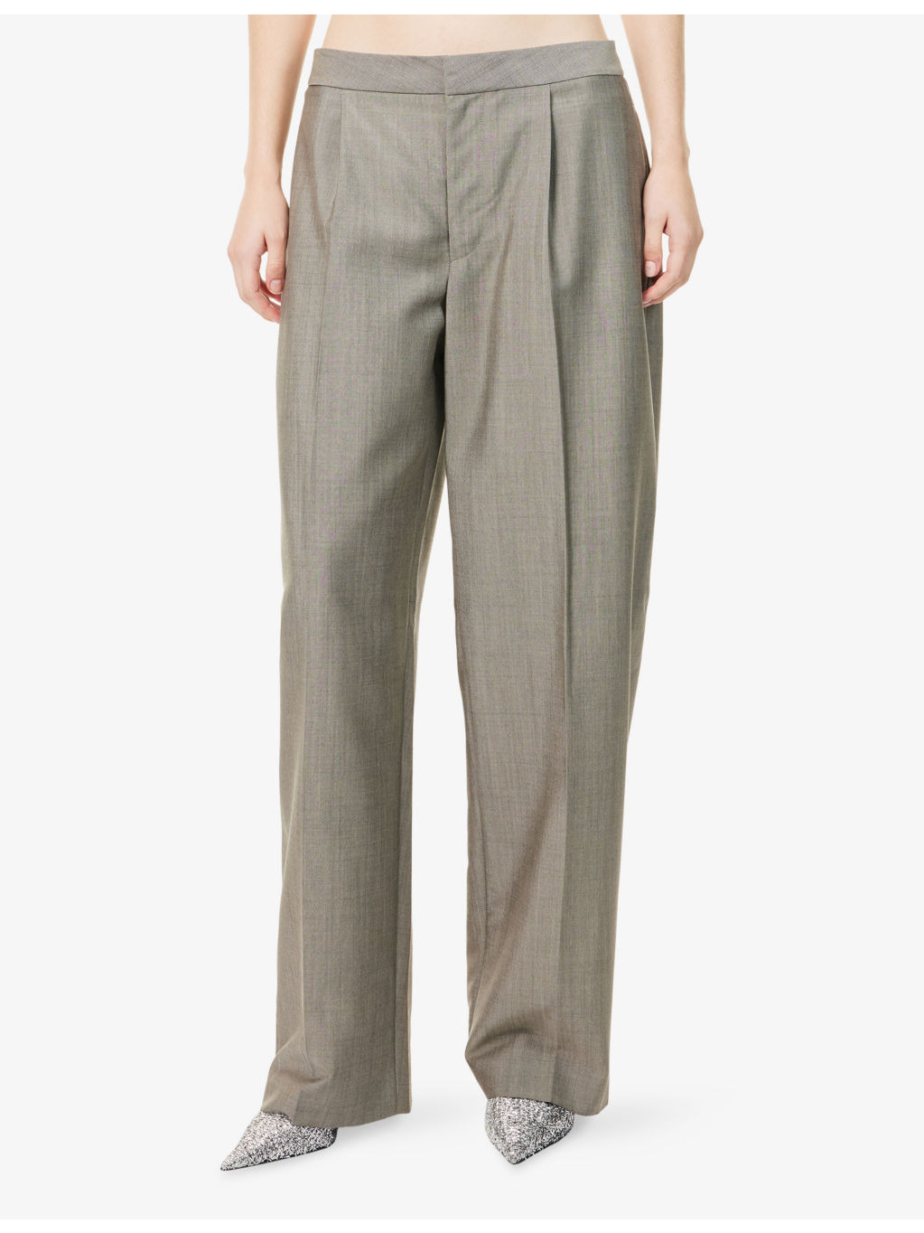 Tailored Mid-Rise Wool-Blend Trousers - 3