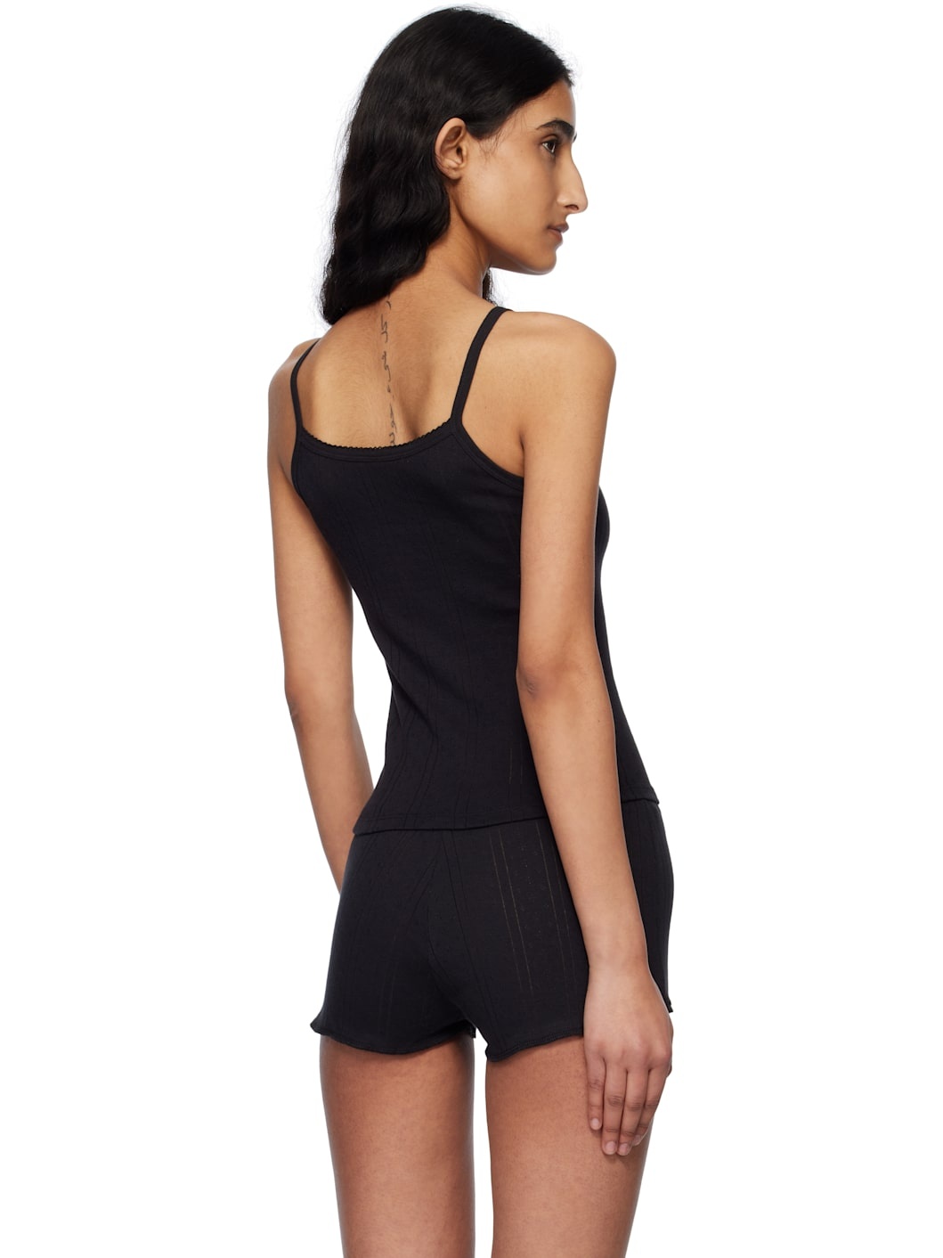 Black 'The Picot Regular' Tank Top - 3