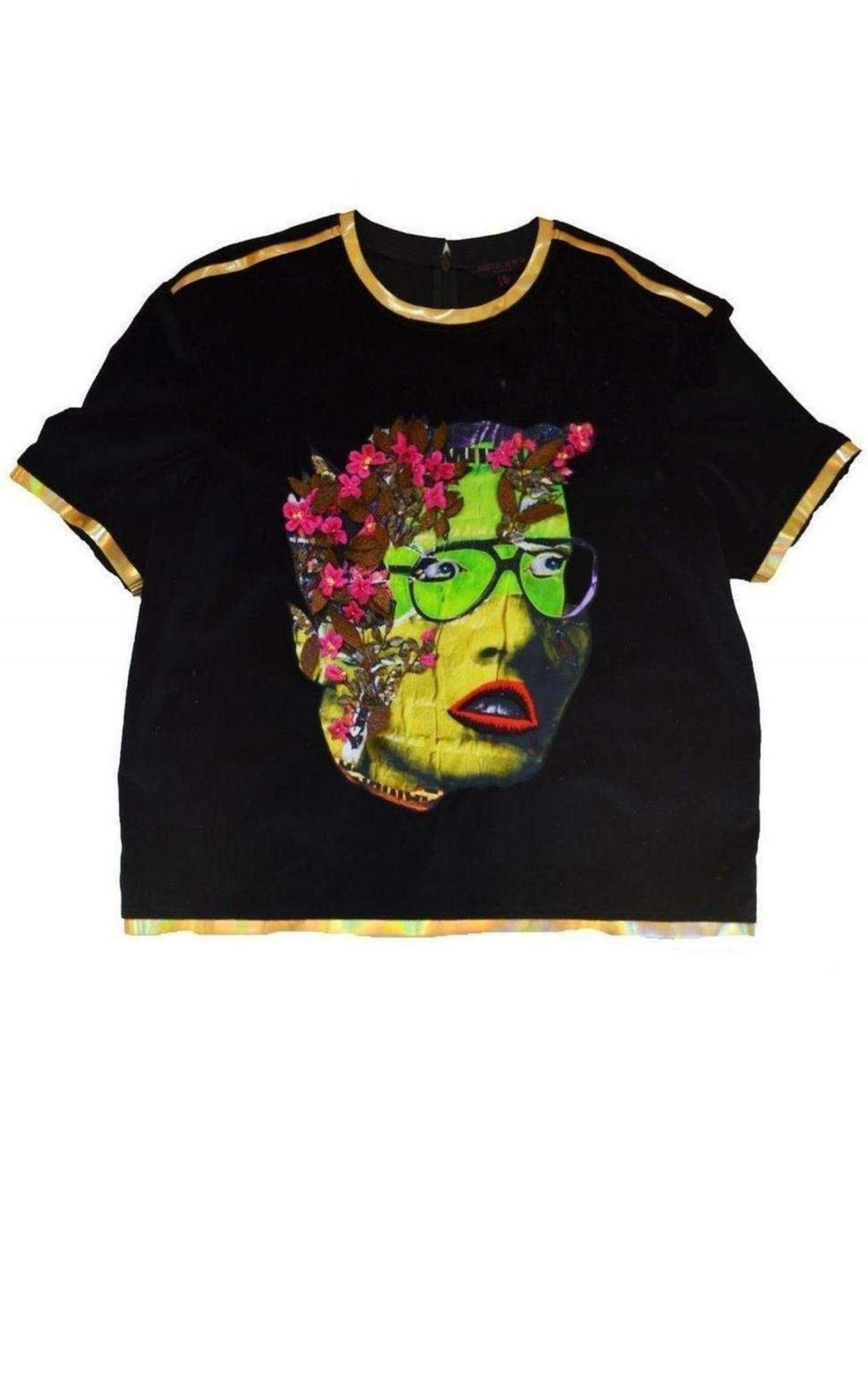 Manish Arora - Face Painted Front Velvet Top - 1