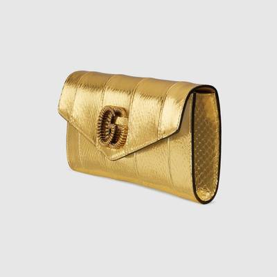 GUCCI Broadway snakeskin clutch with Double G outlook
