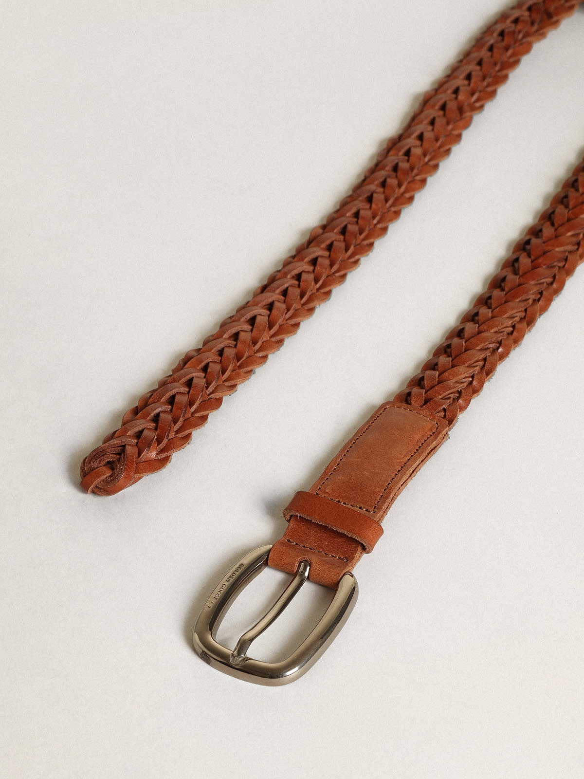 Houston belt in brown braided leather - 2