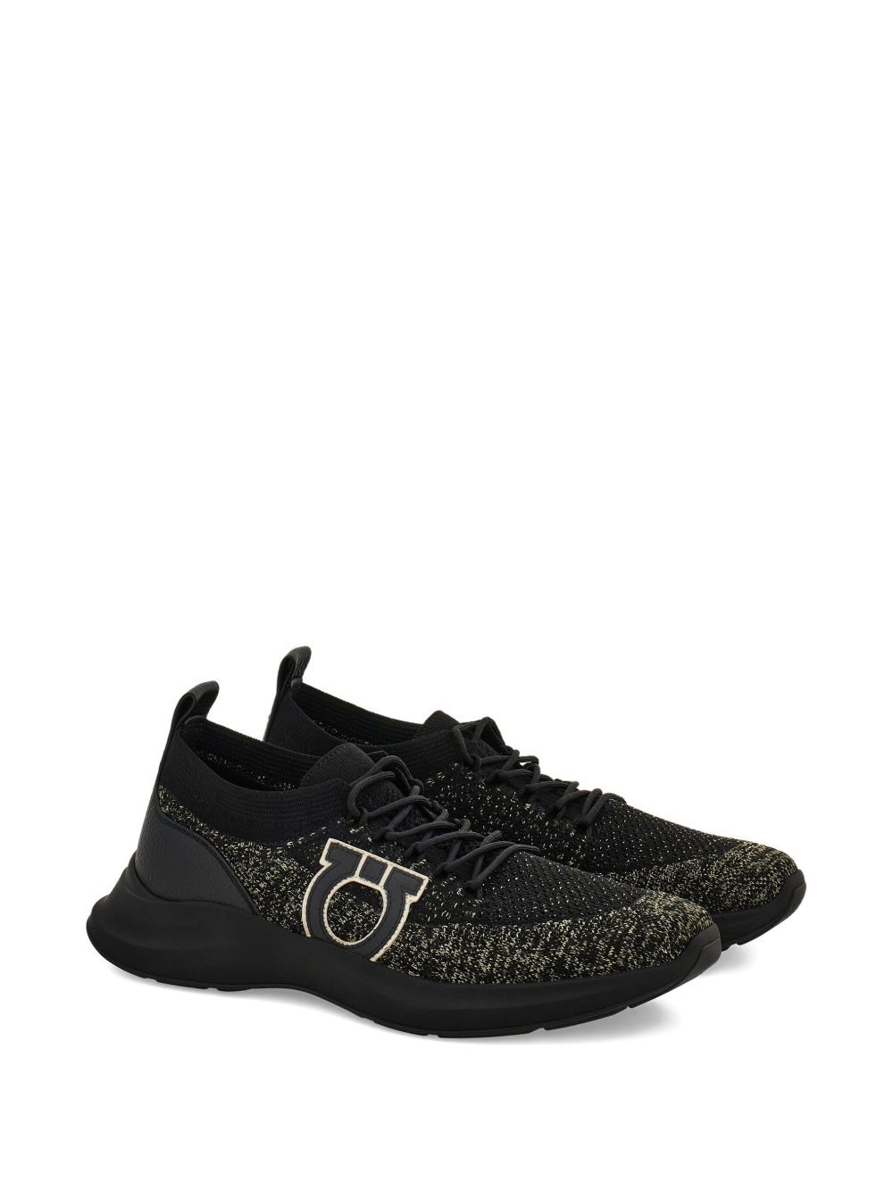 Gancini-detail knit sneakers - 2