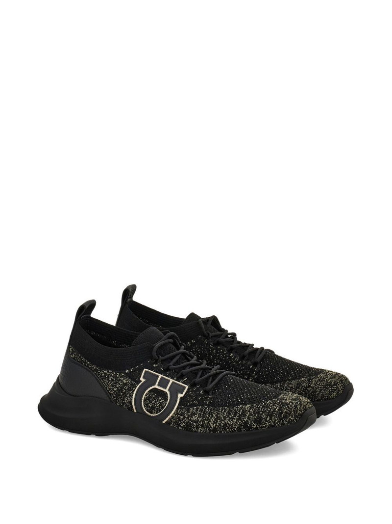 FERRAGAMO Gancini-detail knit sneakers outlook