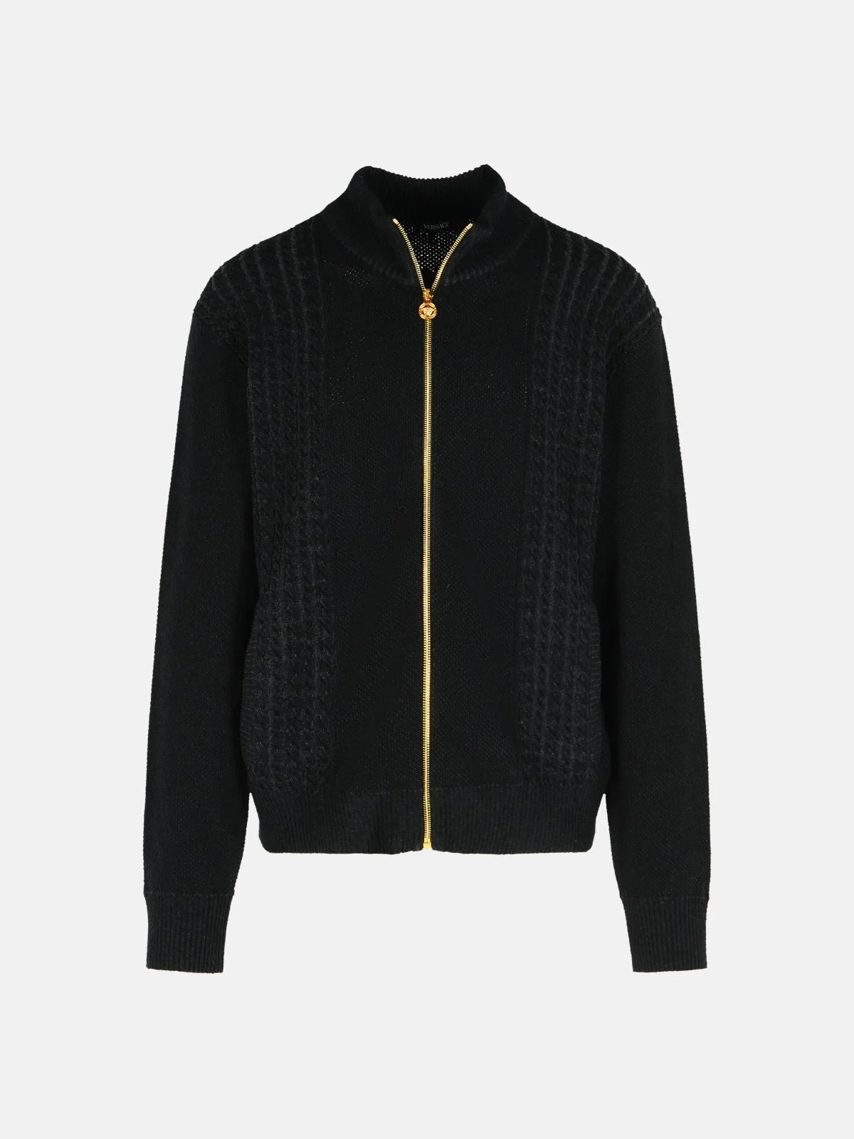 BLACK COTTON BLEND SWEATER - 1