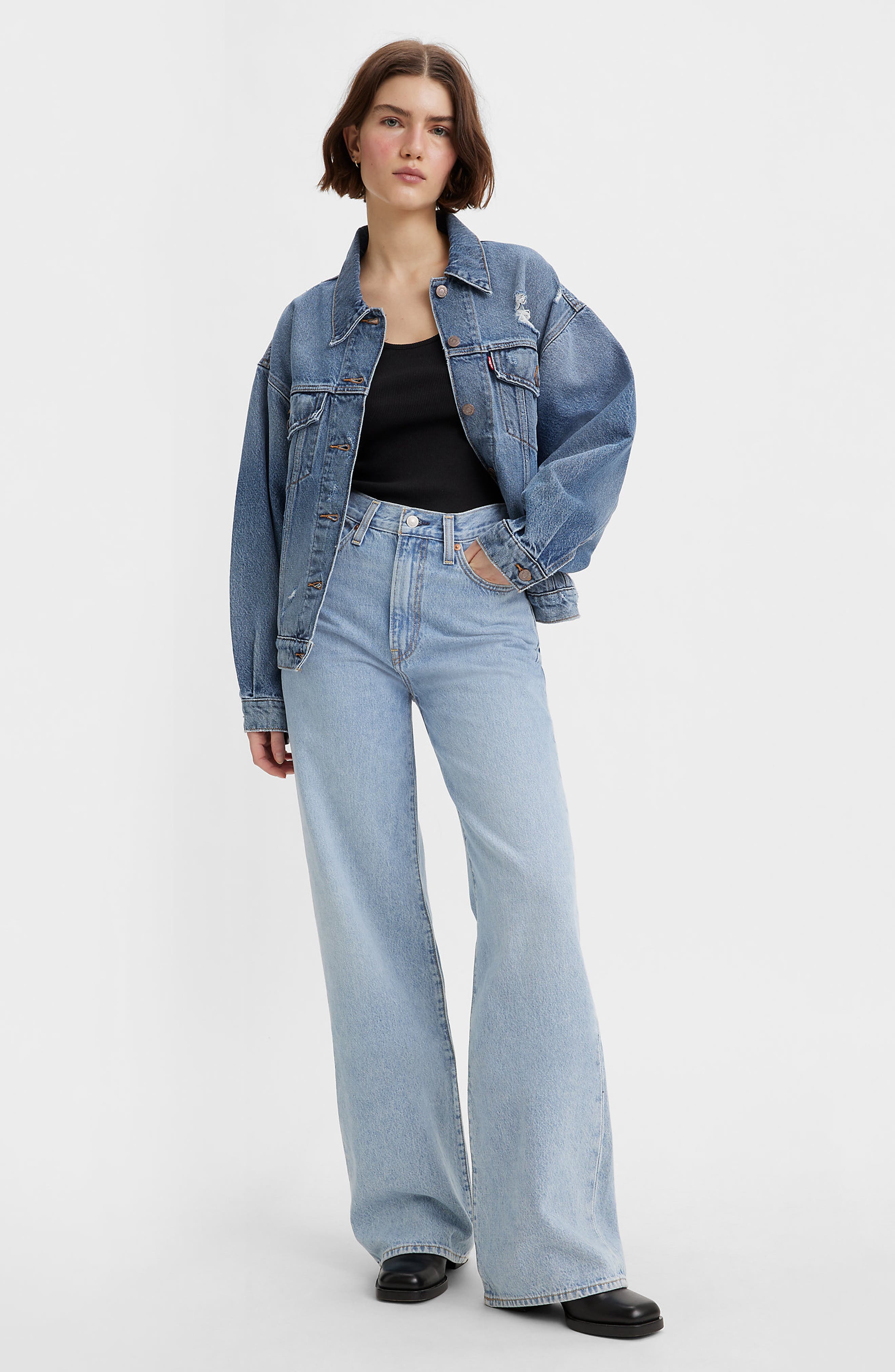 Ribcage High Waist Wide Leg Jeans - 5