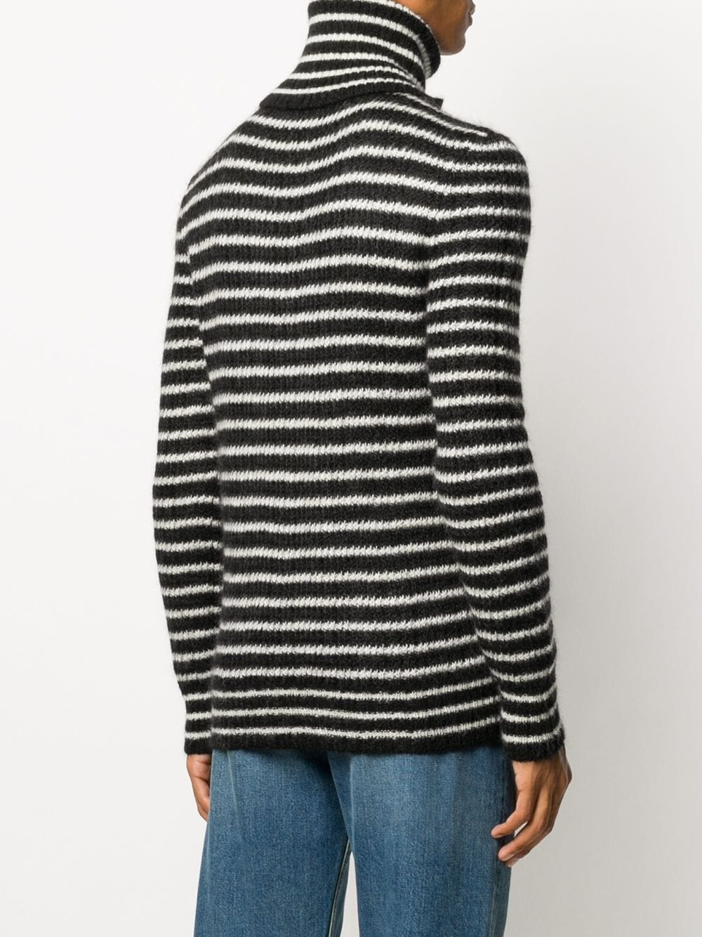 horizontal-stripe roll-neck jumper - 4