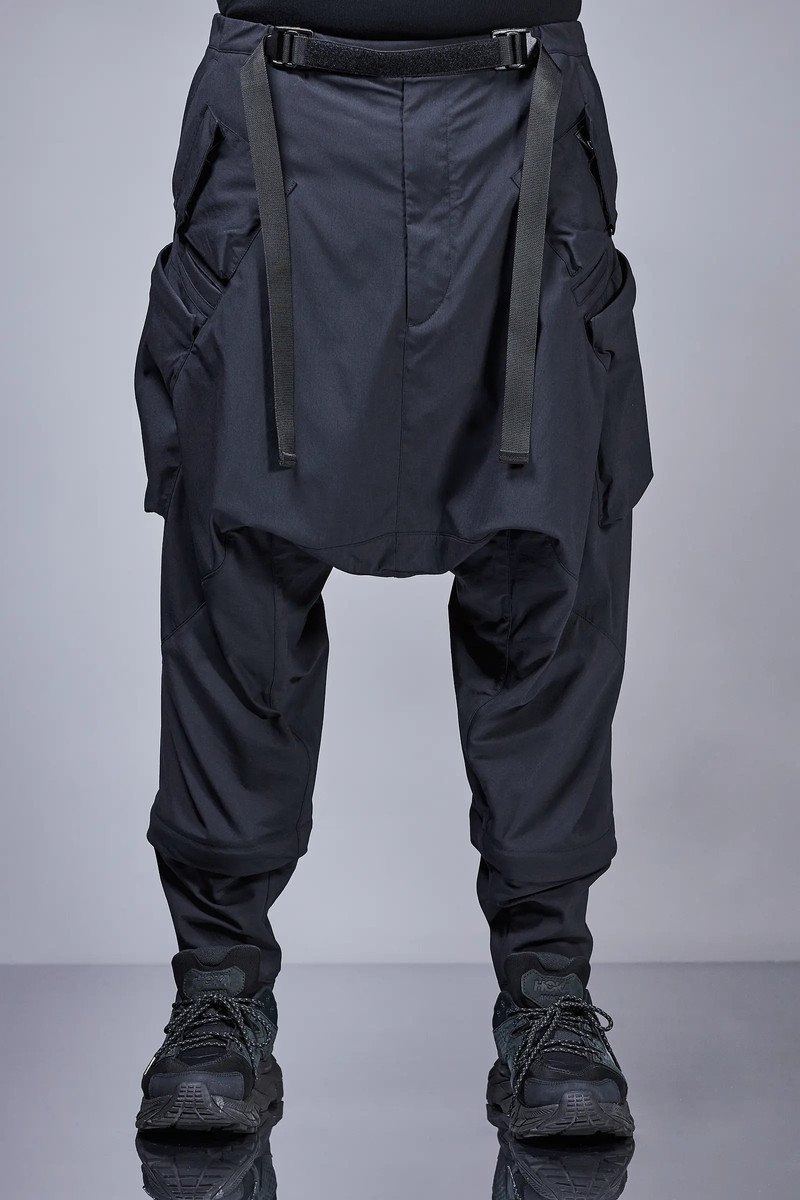 P30A-M Nylon Stretch Ultra Wide Web Belt Cargo Trouser Black - 1