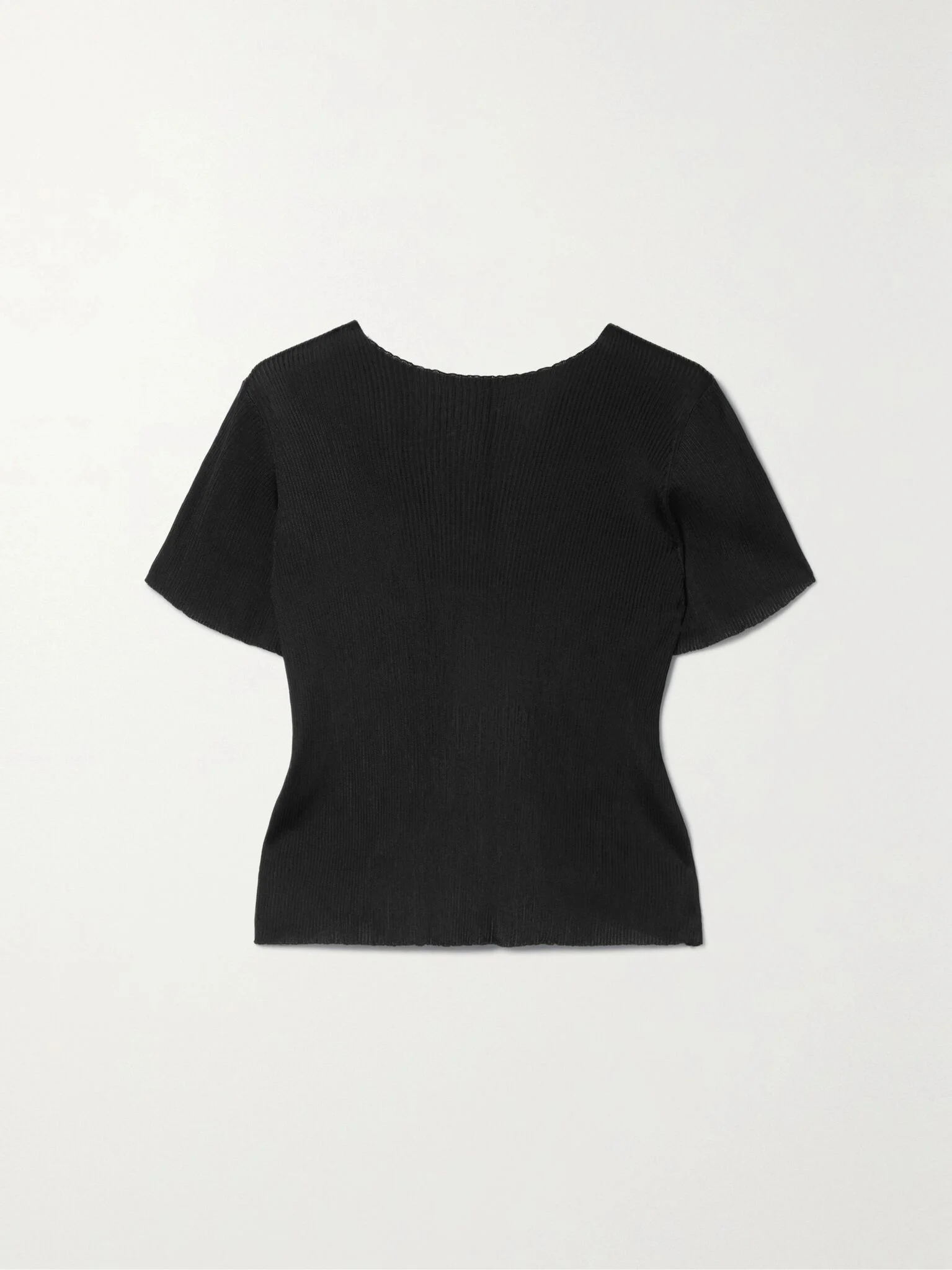 Fuku open-back ribbed-knit T-shirt Black - 1